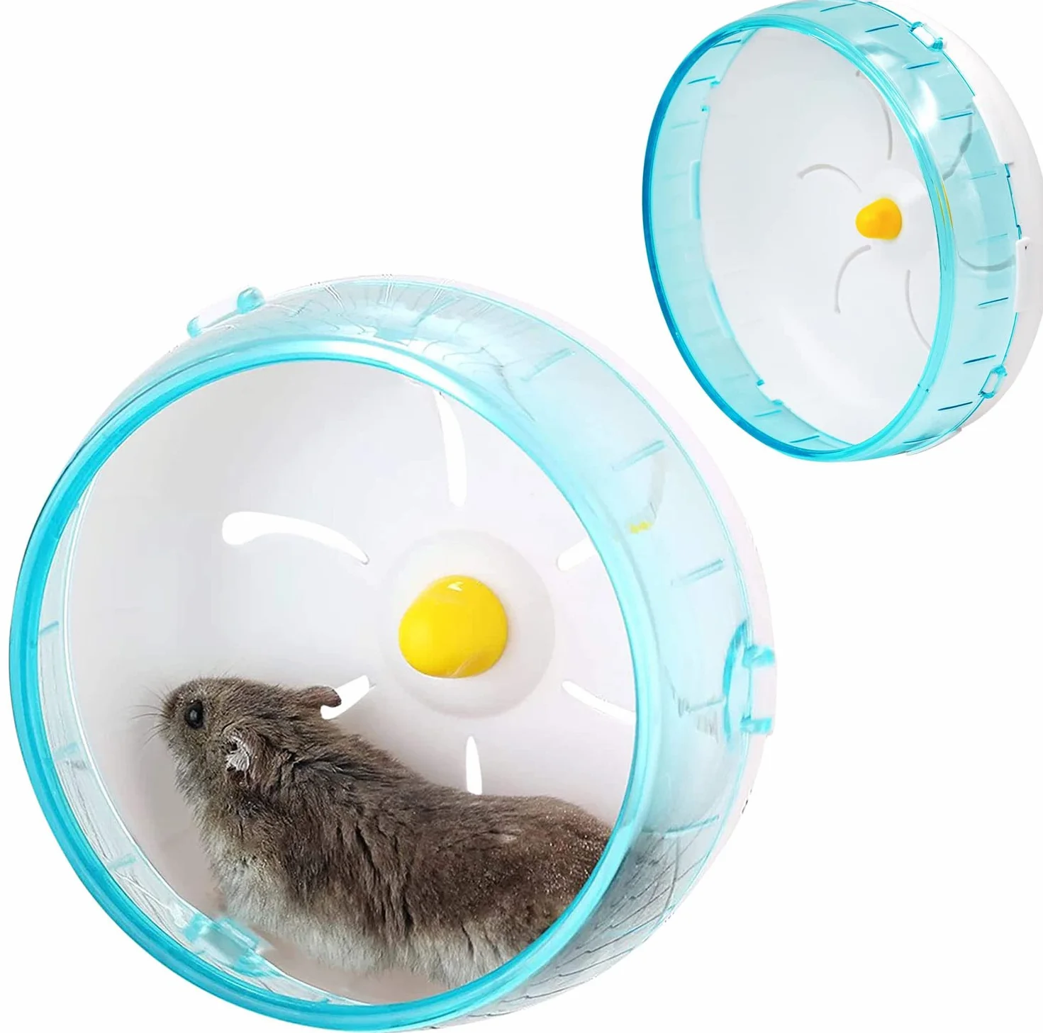 Ruota Criceto, Ruota per Esercizi per Criceti, 12cm pollici in plastica acrilica Super silenziosa Ruota da corsa per Criceti Nani Siriani, Gerbilli, Topi o altri Piccoli Animali Domestici, Blu