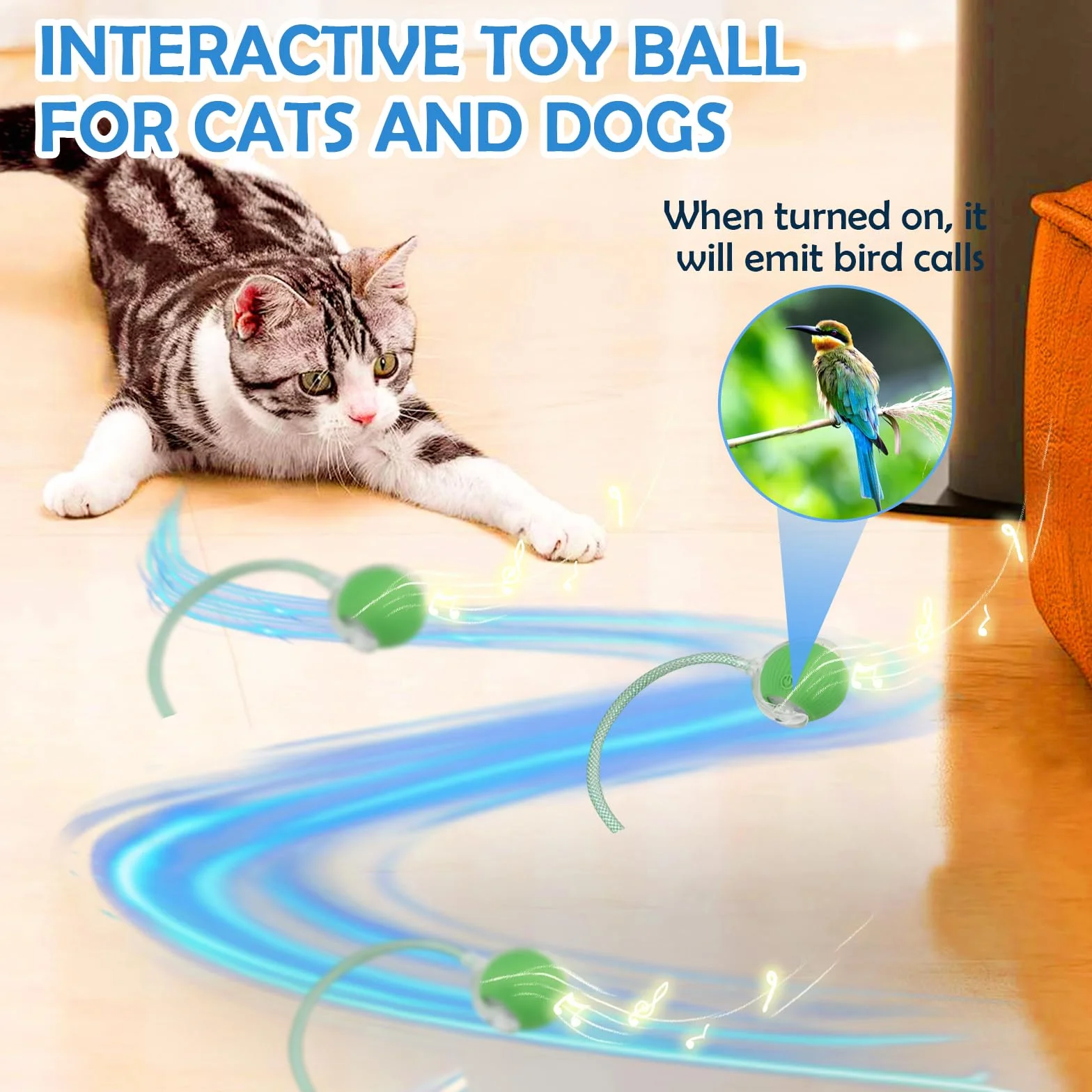 2 Palle Giocattolo Elettriche per Gatti con Tappetino Caccia, Palla Giocattolo Interattive Automatico Gatto, Palline Giocattolo Elettrici per Gattini, Pallina Interattiva Intelligente Gatti e Cani (B)
