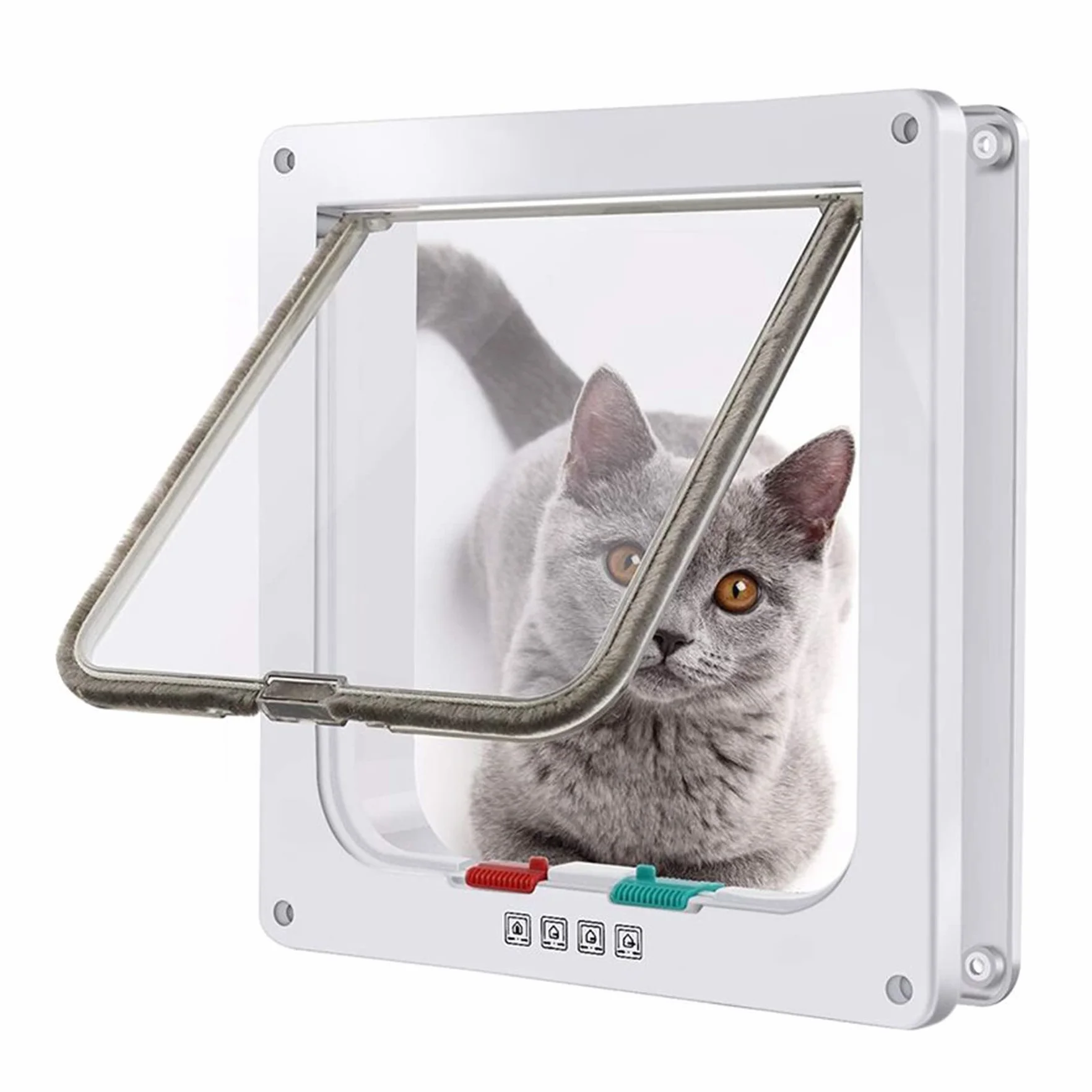 Gatto con chiusura a 4 vie, porta per animali domestici, gatto/cane con tunnel