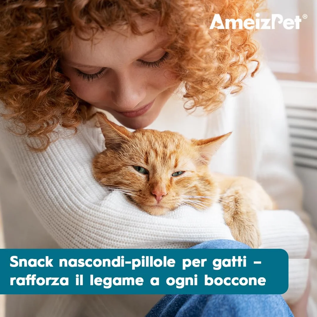 AmeizPet Tasche per Compresse per Gatti, Snack Morbidi 50 g