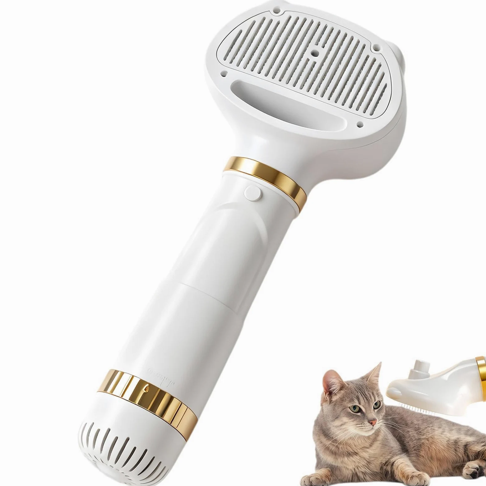 Spazzola Asciugacapelli Per Animali Pettine Rimuovipelo Per Cani | Soffiatore Per Cuccioli A Temperatura Regolabile E Spazzola Slicker Adatto A Casa Appartamento Viaggio Doccia Bagno