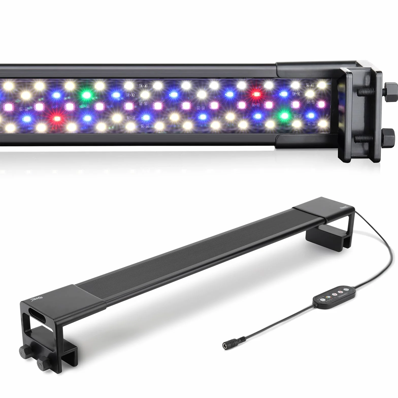 hygger Luce Led per Acquario,Luce per Acquario a Spettro Completo con Monitor LCD,26W 24/7 Illuminazione LED per acquario con 10 Colori, Timer Regolabile per Acquario con Piante da 75-82cm