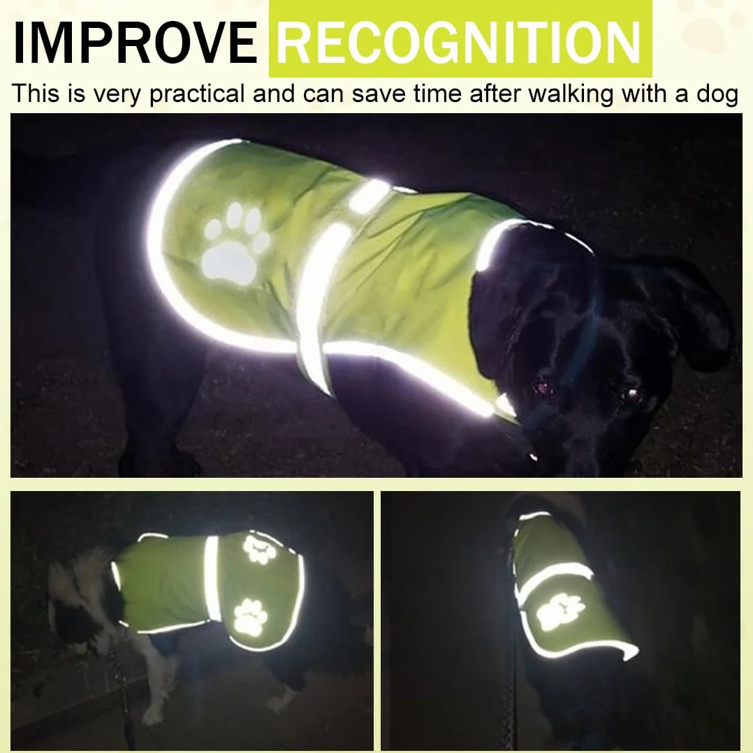 Giubbotti di sicurezza per cani Gilet ad alta visibilità per cani, gilet di sicurezza riflettente per cani, alta visibilità notturna, impermeabile, leggero, comodo (taglia M)