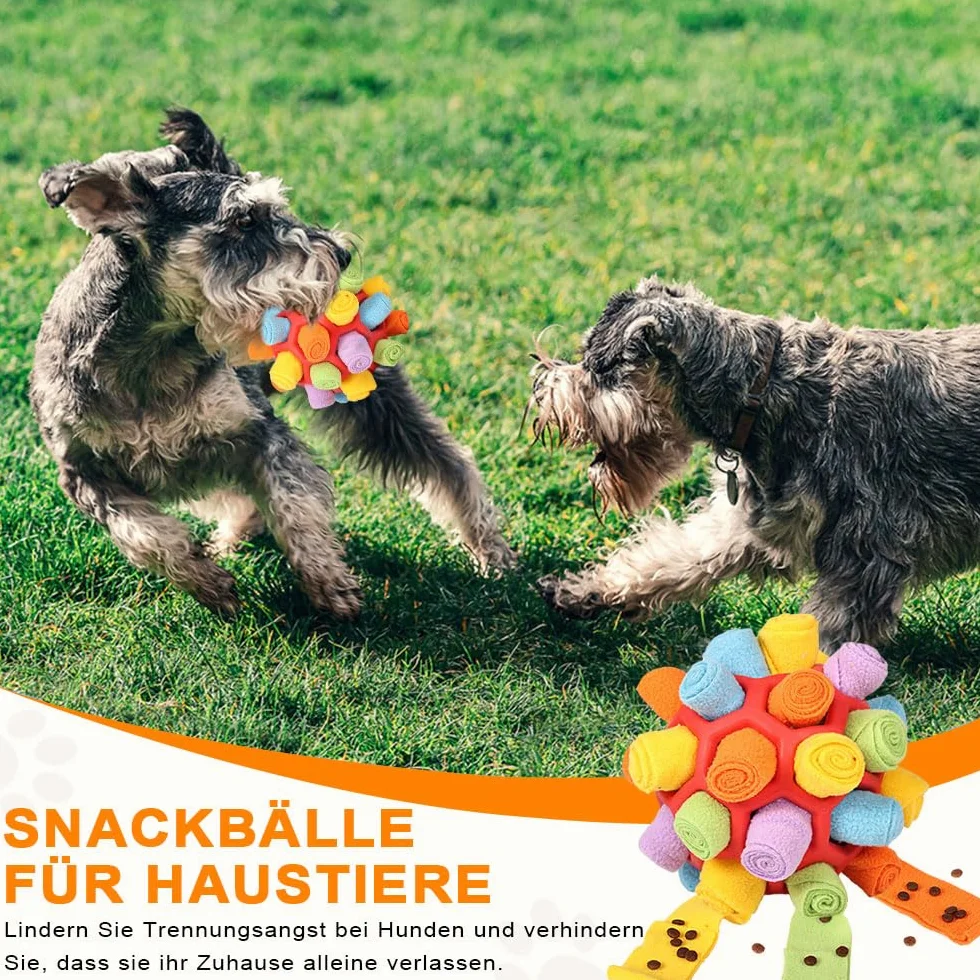 Voarge Palla da annusare per cani, Giocattolo da annusare, Addestramento slow food, Gioco per cuccioli resistente ai morsi, Giocattolo per l'intelligenza, Palla alimentare, Addestramento odori per can