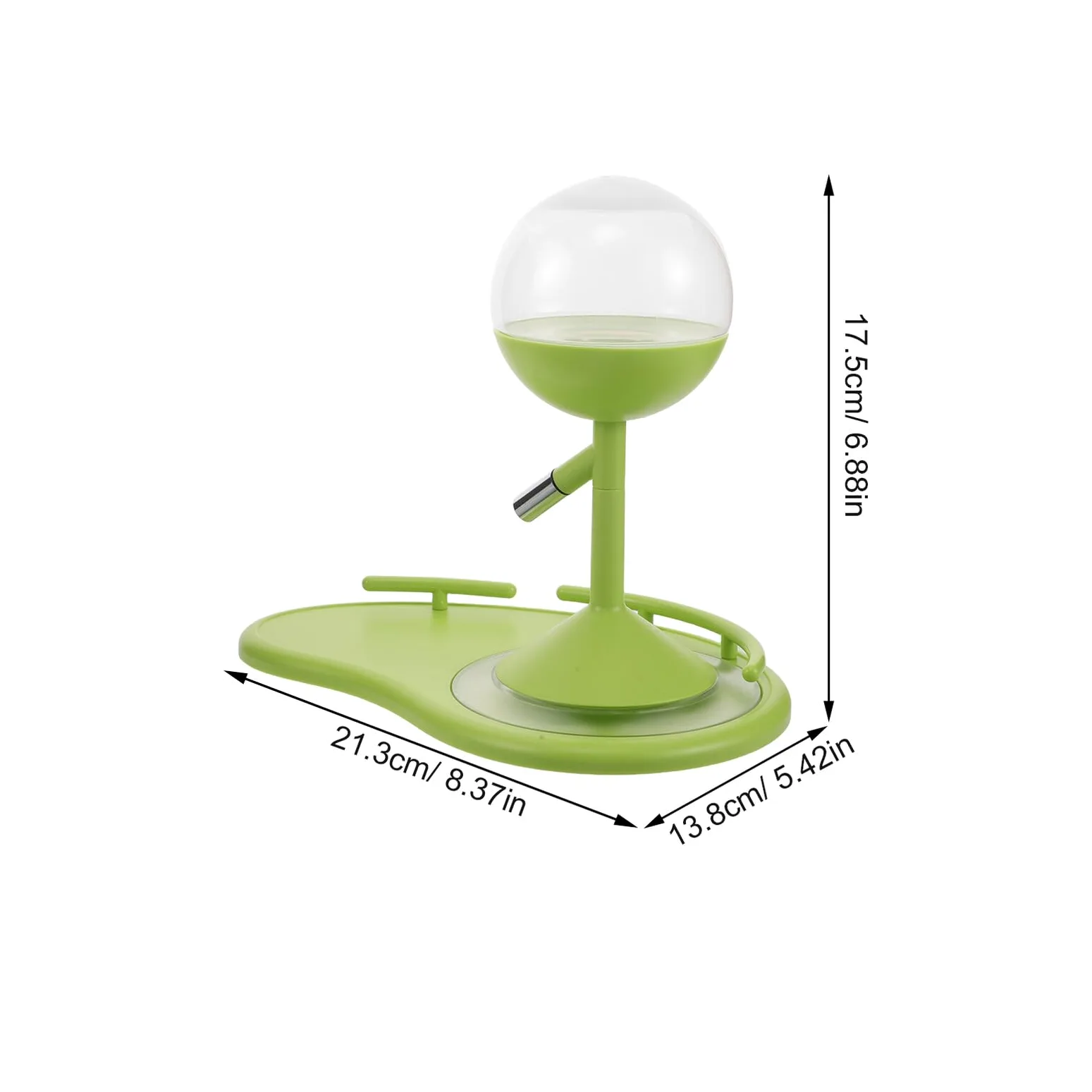 Abbeveratoio per Piccoli Animali Domestici Regolabile 6, 5-12, 5 Cm | Verde, Metallo e Plastica, Interamente Smontabile, Base Zavorrata per Stabilità, per Conigli e Altri Piccoli Animali