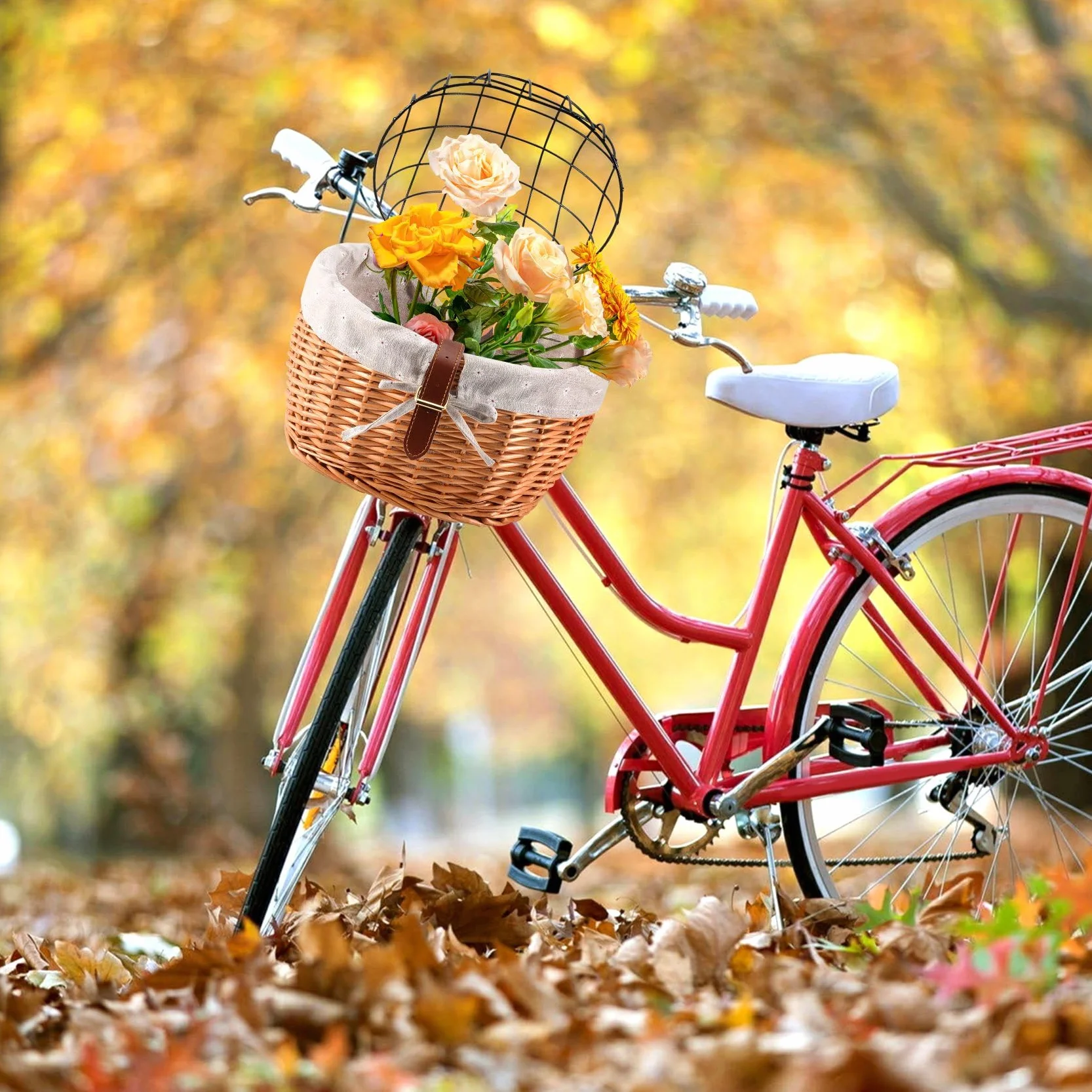 Nagoyuki Gatto Cane Bicicletta Anteriore Manubrio Cestino Animali Domestici Tessuto Mano Wicker Bici Da Strada Cestino Pet Gatto Cane Del