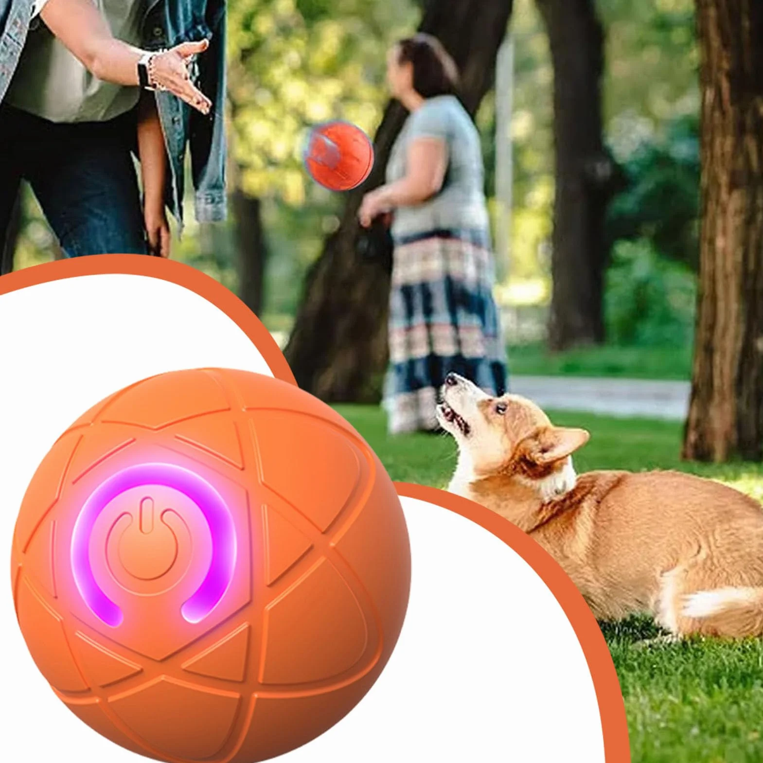 Pallina Cane Che Si Muove Da Sola - Ricaricabile Palla Per Cani Elettrica, Giocattolo Interattivo Con Palla Per Cani, Shaky Ball Ricaricabile USB Con Luce LED PerCani Di Piccola/media/grande Taglia