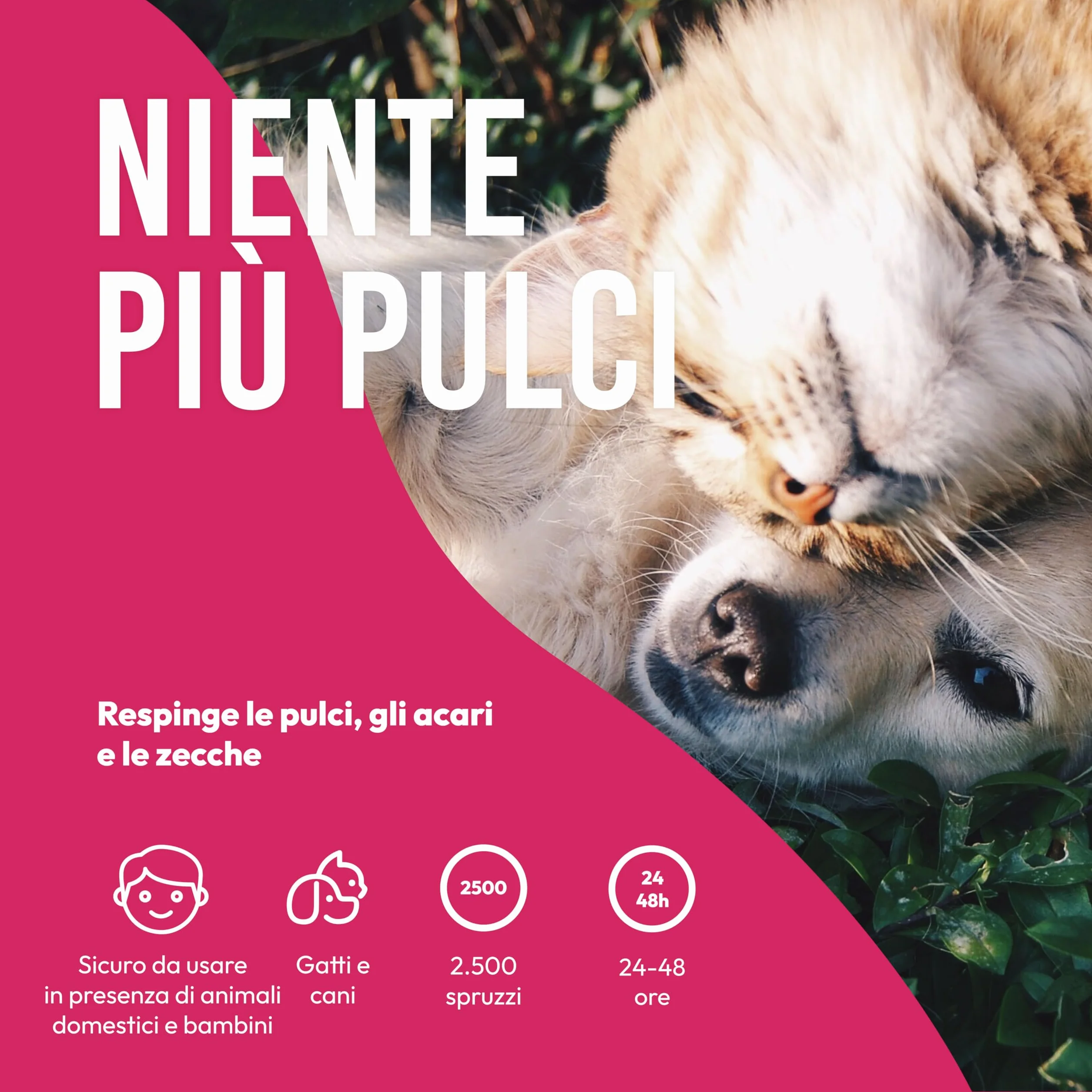 Petsly Spray Antipulci per Ambienti - 500ml - Non Macchia - Efficace Spray Antipulci Gatto e Cane ad Azione Rapida - Antizecche e Antiacaro per Casa, Auto, Mobili e Tessuti