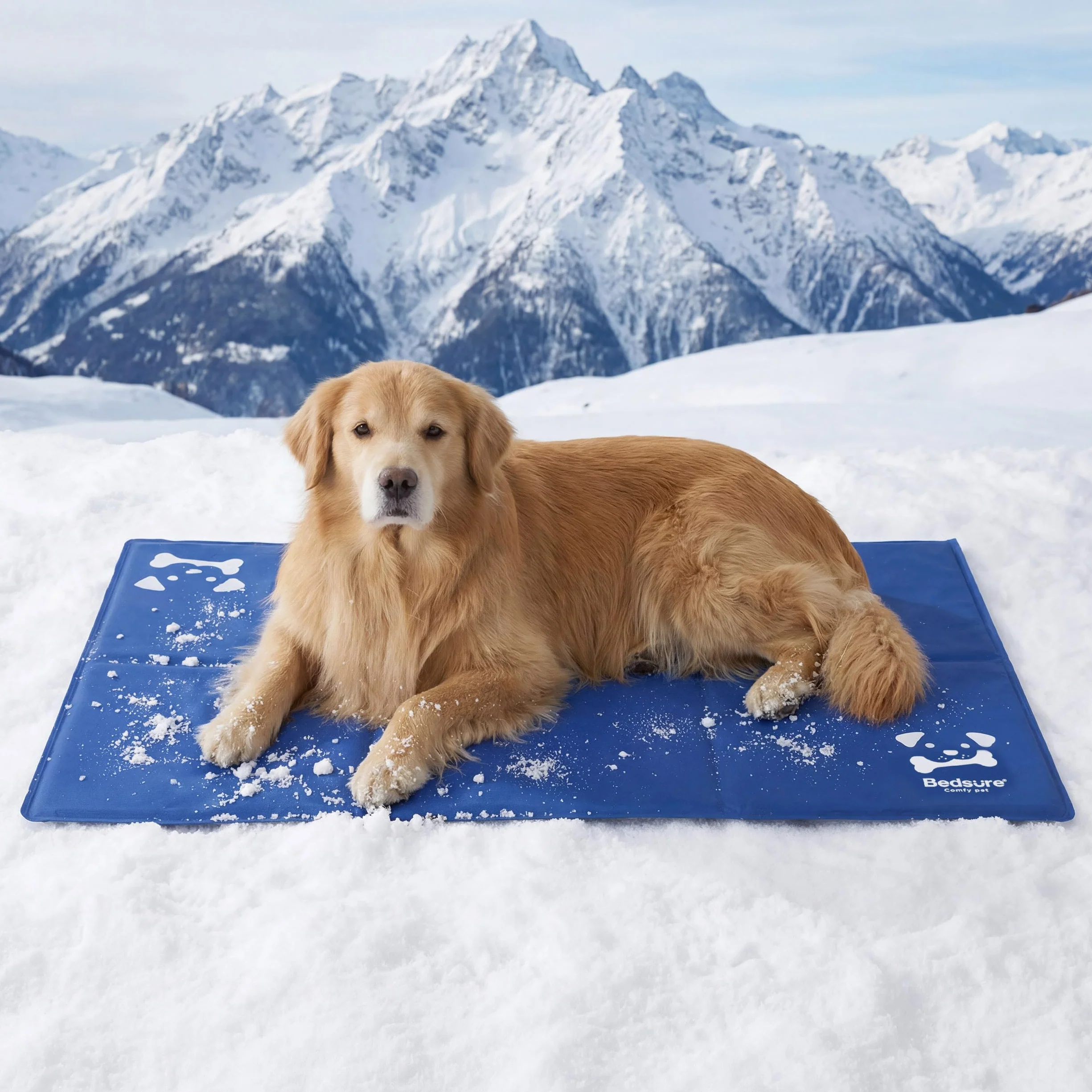 BEDSURE Extra Large Dog Cooling Mat 120x75cm Self-Cooling Gel Mat Oxford 300D Anti-Scratch Folding