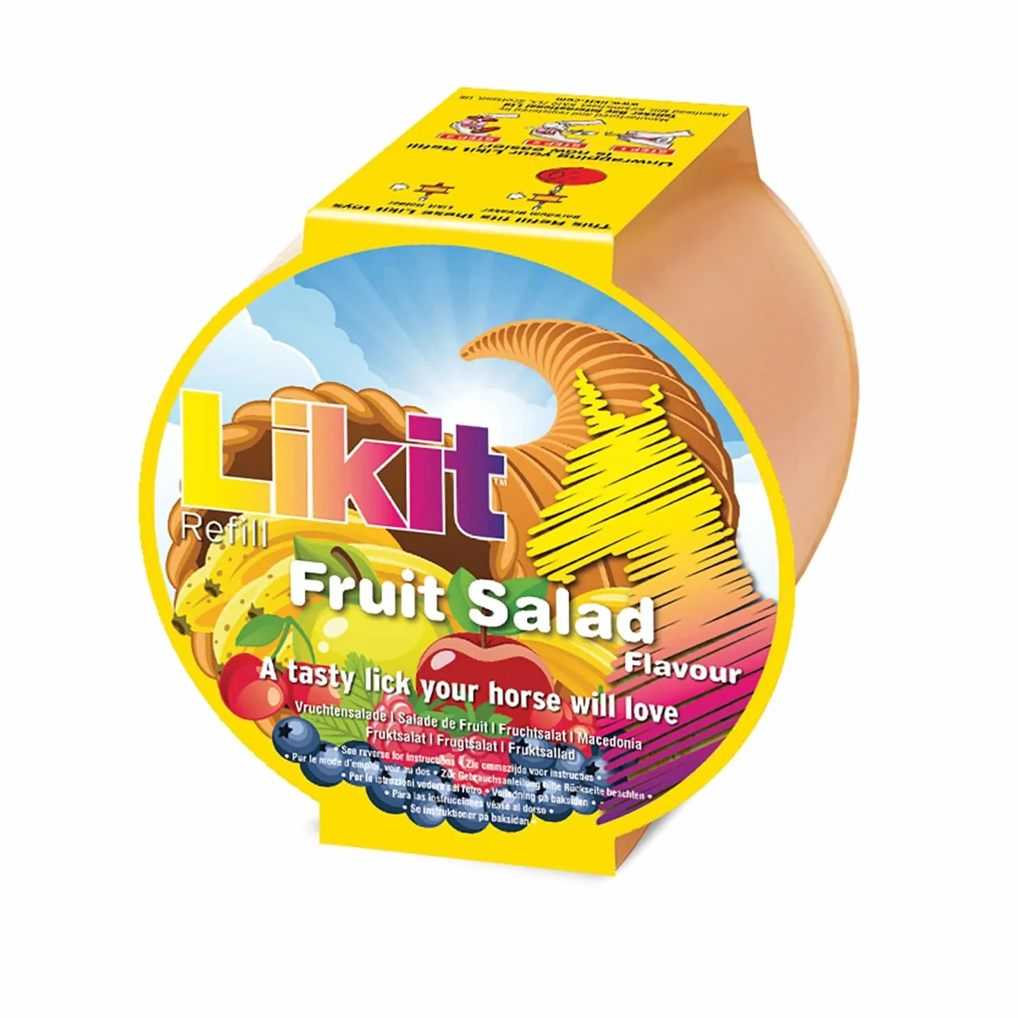 Likit Ricarica per cavalli, carota, 650 g, gustoso trattamento per cavalli, riduce la noia e lo stress del cavallo, carota