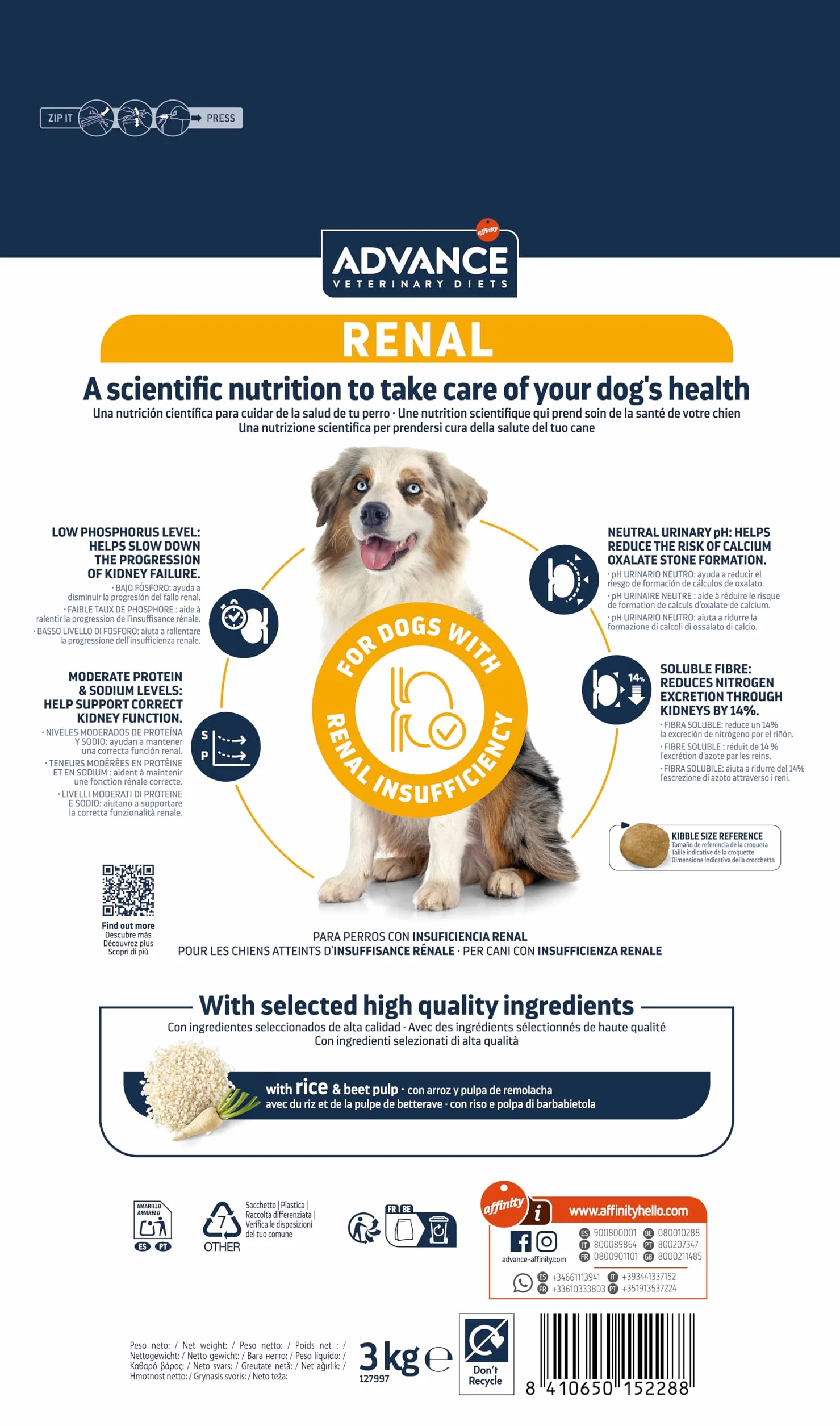 Advance Veterinary Diets Renal Cibo per Cani con Insufficienza Renale 12kg