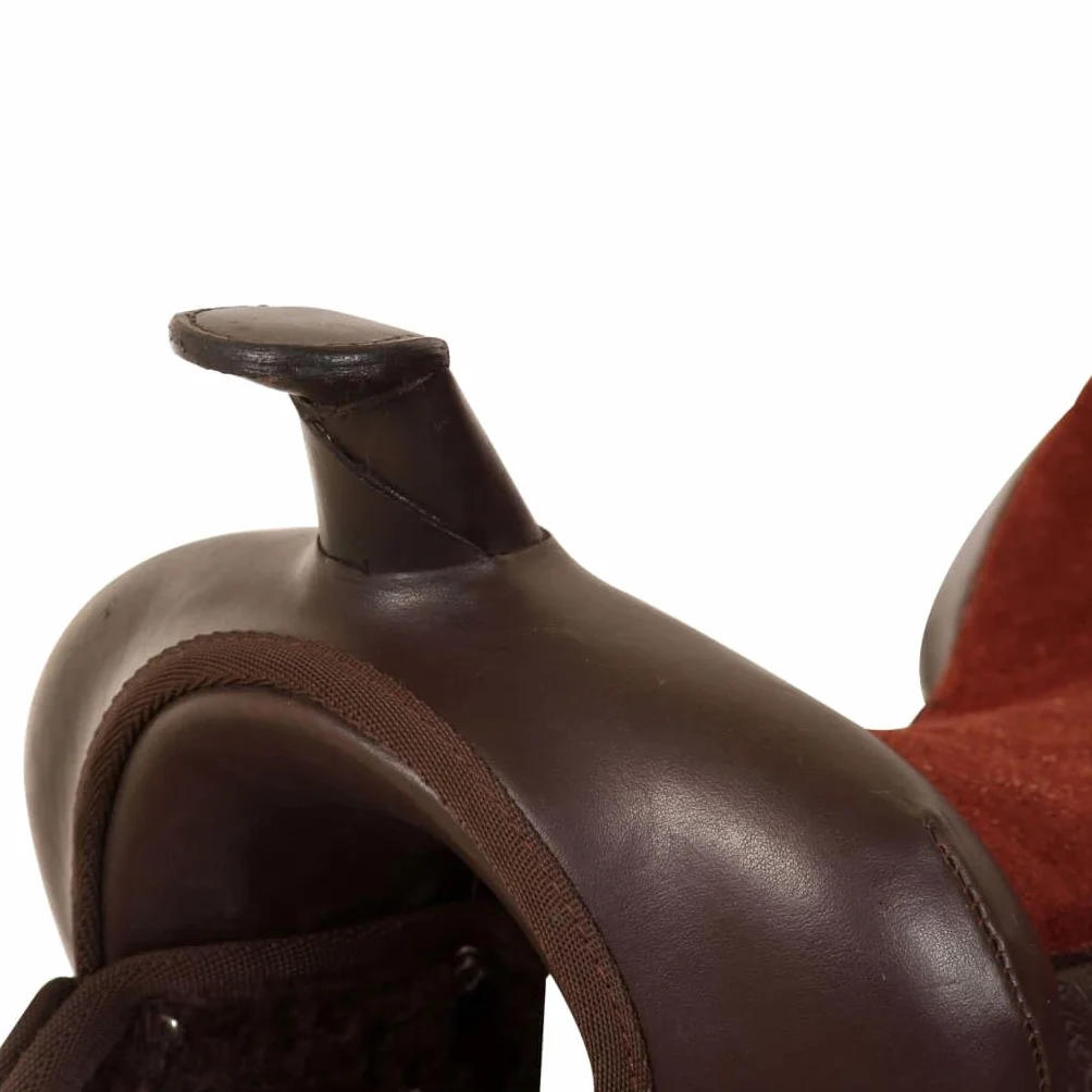 Sella Western Testiera e Pettorale in Vera Pelle 17" Marrone,Articoli sportivi,Ricreazione all'aperto,Equitazione,Finimenti per cavalli,Selle-91349