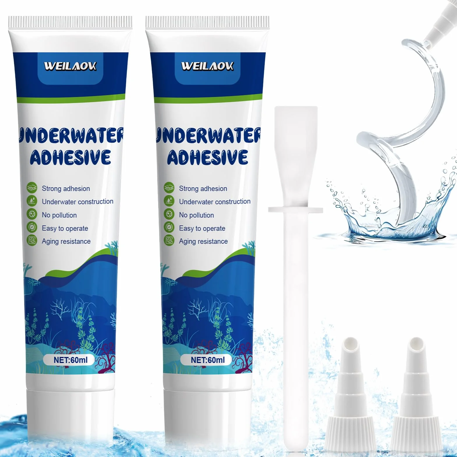 Silicona Transparente Sellante para Acuario Impermeable 60ml*2
