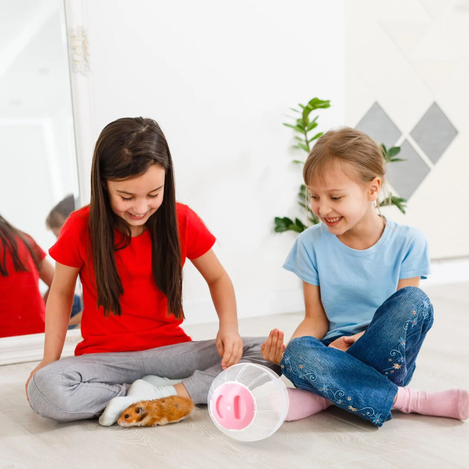 Palla Fitness per Criceto 14,5cm, Trasparente - Ruota di Corsa in Plastica per Roditori, Nano Gerbilli, Piccoli Animali - Hamster Toys (Blu Trasparente)