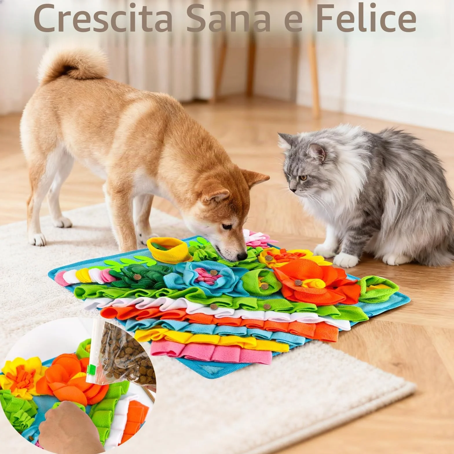 39 x 39 cm Tappeto Olfattivo Cane, Tappetino Olfattivo per Cani, Giochi Interattivi Per Addestramento Foraggiamento Di Animali Lavabile Antiscivolo per Cani, Gatti e Conigli