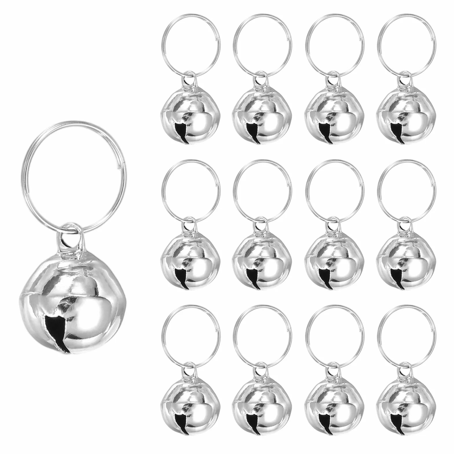 PATIKIL 12 Pezzi Campanellino Per Cane Mini Campanellino Per Gatto Campanellini Piccoli Per Collare Animali Domestici Portachiavi Carino Molti Metallo Sonaglio Forte Argento