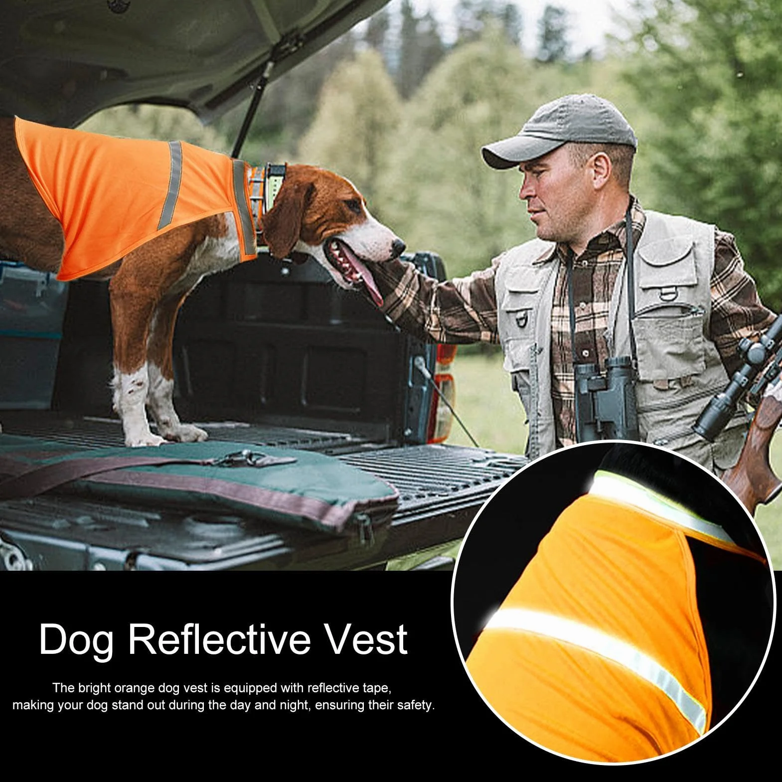Gilet per cani a LED, gilet traspirante per cani da caccia, gilet di sicurezza per cani regolabile fluorescente, comodo accessorio per animali domestici per caccia, passeggiate, allenamento attività