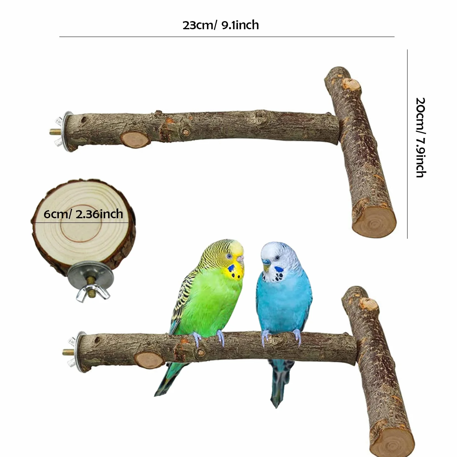 6 Pz Posatoi per Uccelli, Posatoi in Legno Posatoio per Pappagalli per Posatoi Legno per Pappagalli, Posatoi per Uccelli Legno Naturale, per African Parrot Birds