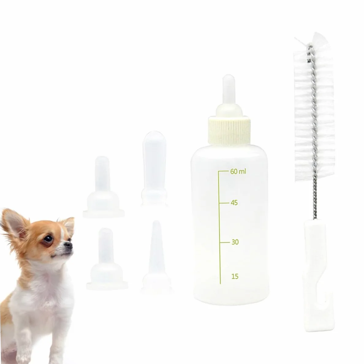 Beavorty 6 Set di Biberon per Animali Domestici per Gattini Biberon in Silicone per Lallattamento Biberon per Animali Domestici Biberon Portatile con Bilancia