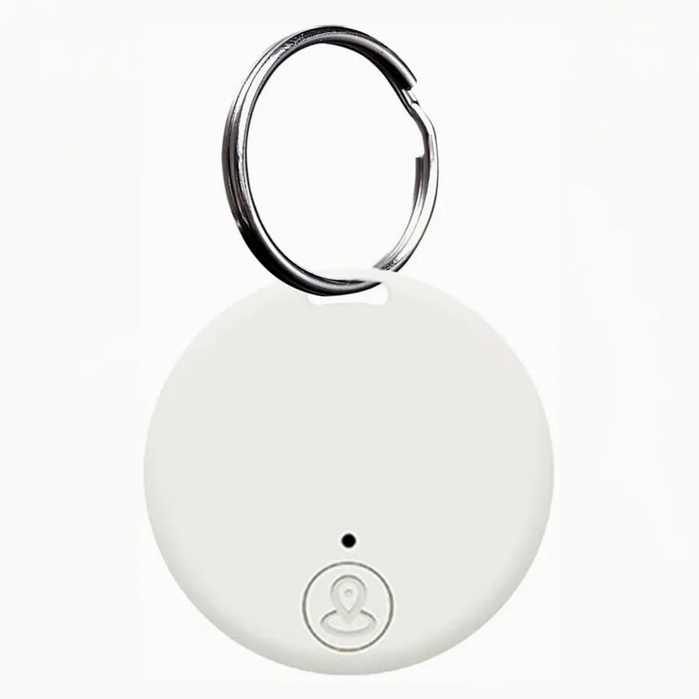 Localizzatore GPS portatile Bluetooth 5.0 con anello a strappo, dispositivo anti-perdita intelligente, dispositivo impermeabile, localizzatore di animali domestici per cani, gatti, portafogli,Bianca
