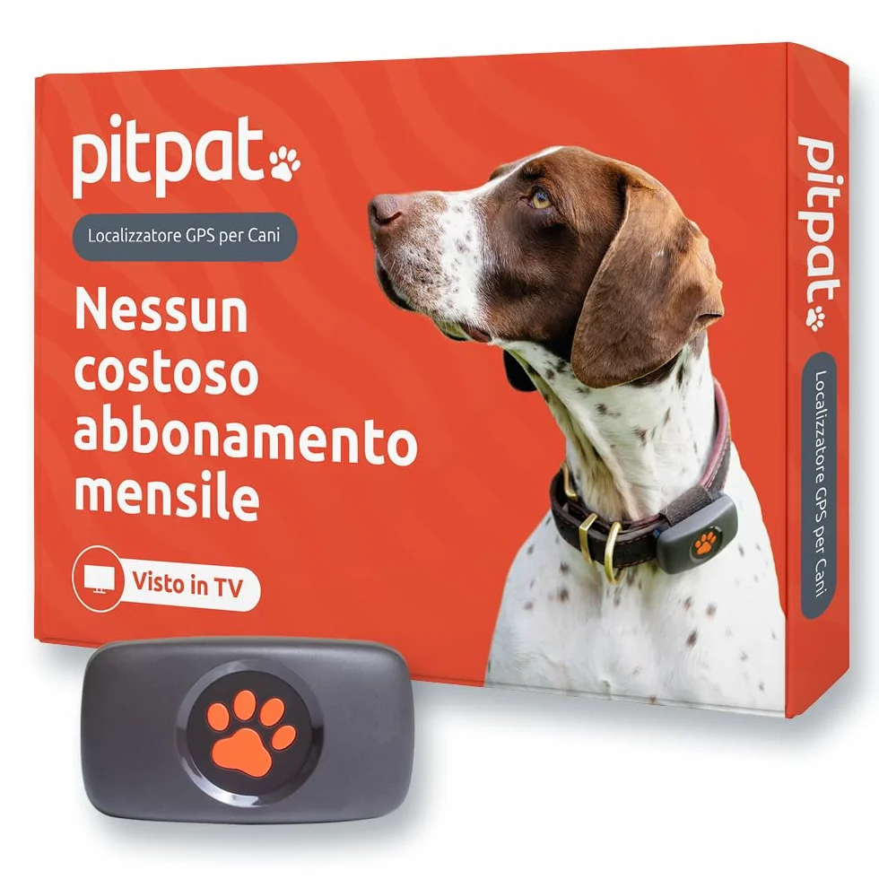 PitPat Localizzatore GPS per cani, non richiede abbonamento, adatto a tutti i cani e si adatta a tutti i collari, smart activity tracker, tracciamento satellitare con portata illimitata (Nero)