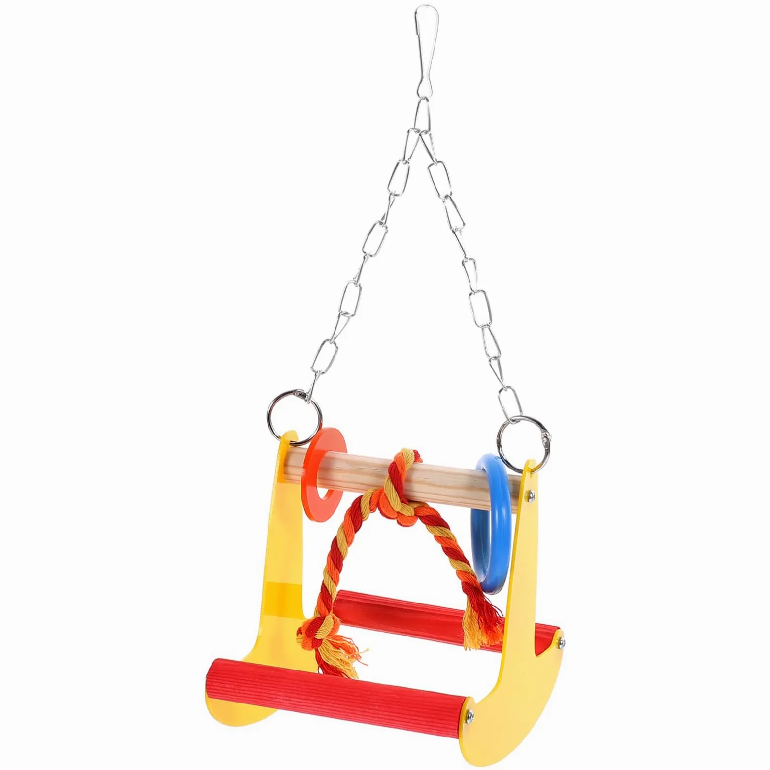 VANZACK 3pezzi Giocattolo Da Masticare Per Uccelli Altalena Creativa Per Pappagalli e Parrocchetti Accessorio Da Appendere Per Gabbie Colori Vivaci e Materiale Resistente