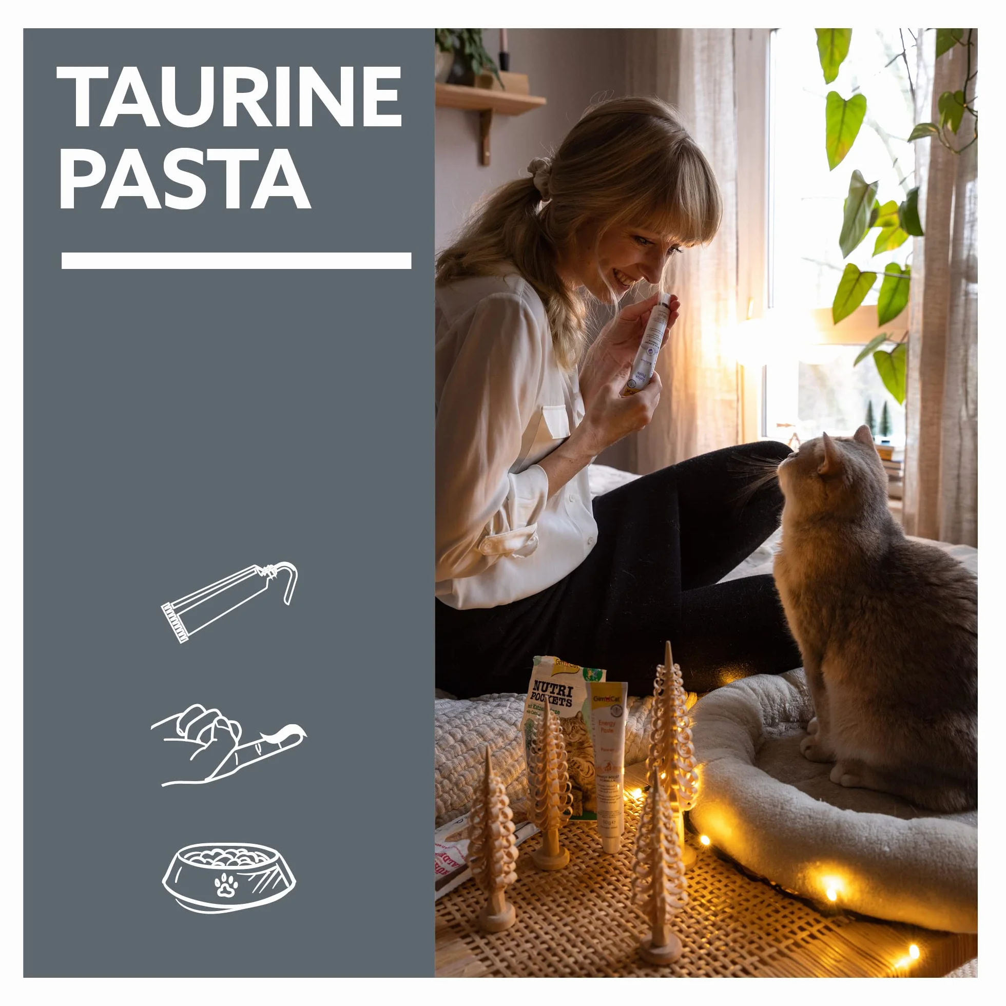 GimCat EXPERT LINE Taurine Pasta Extra, Snack per gatti funzionale che rinforza la funzionalità cardiaca e la vista, 1 tubetto, 1 x 50 g