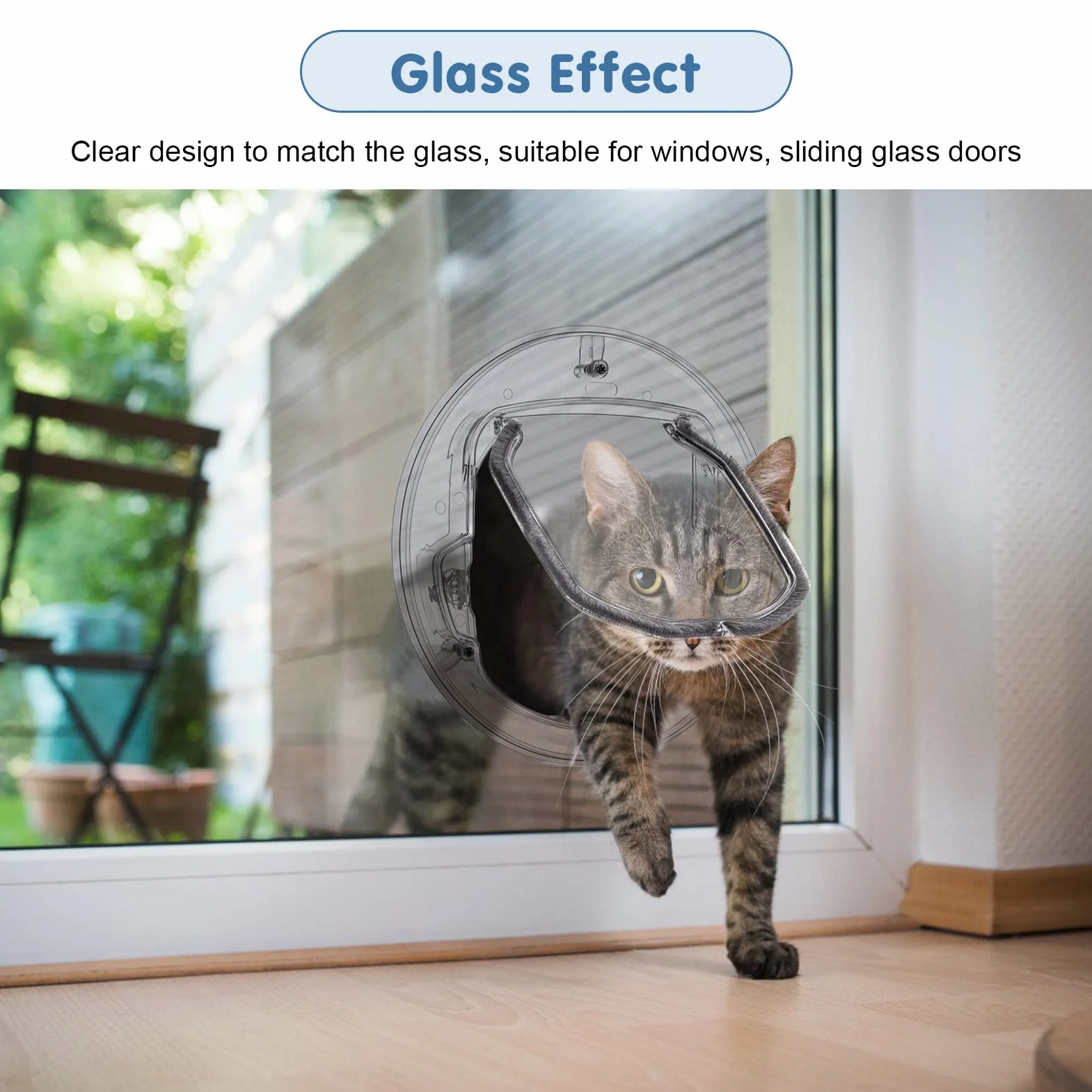 Porta a Ribalta per Gatti Con Chiusura a 4 Vie - Piccola Porta per Animali Domestici Con Spazzola e Controllo Magnetico per Cani di Piccola Taglia, Cucciolo