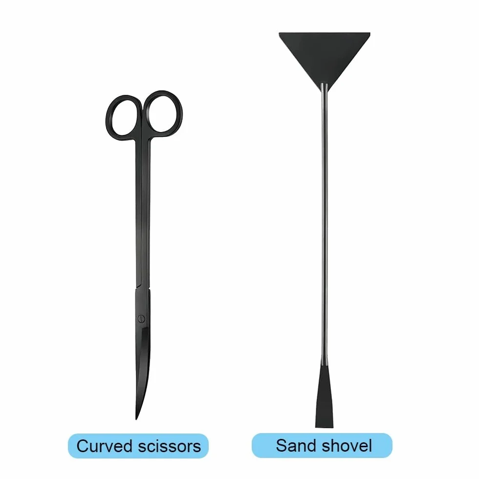 DONGKER Kit di Attrezzi per Acquario,6 in 1 Pinze per Piante Acquatiche in Acciaio Inox Forbici per Pulizia Acquari