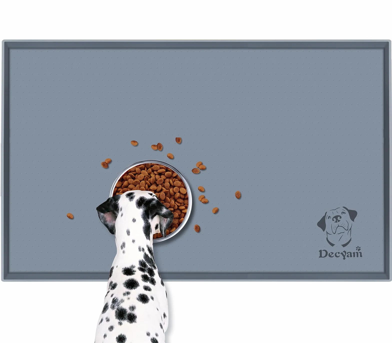 Decyam Tappetino per cibo per cani, tappetino per gatti, tappetino per gatti con altezza extra per prevenire fuoriuscite, facile da pulire, perfetto per più tappetini per l'alimentazione dei cani