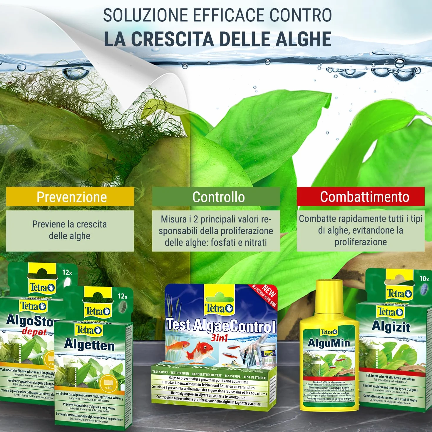 Tetra Algumin Combatte Efficacemente Ogni Tipologia Di Alghe, 100 ml