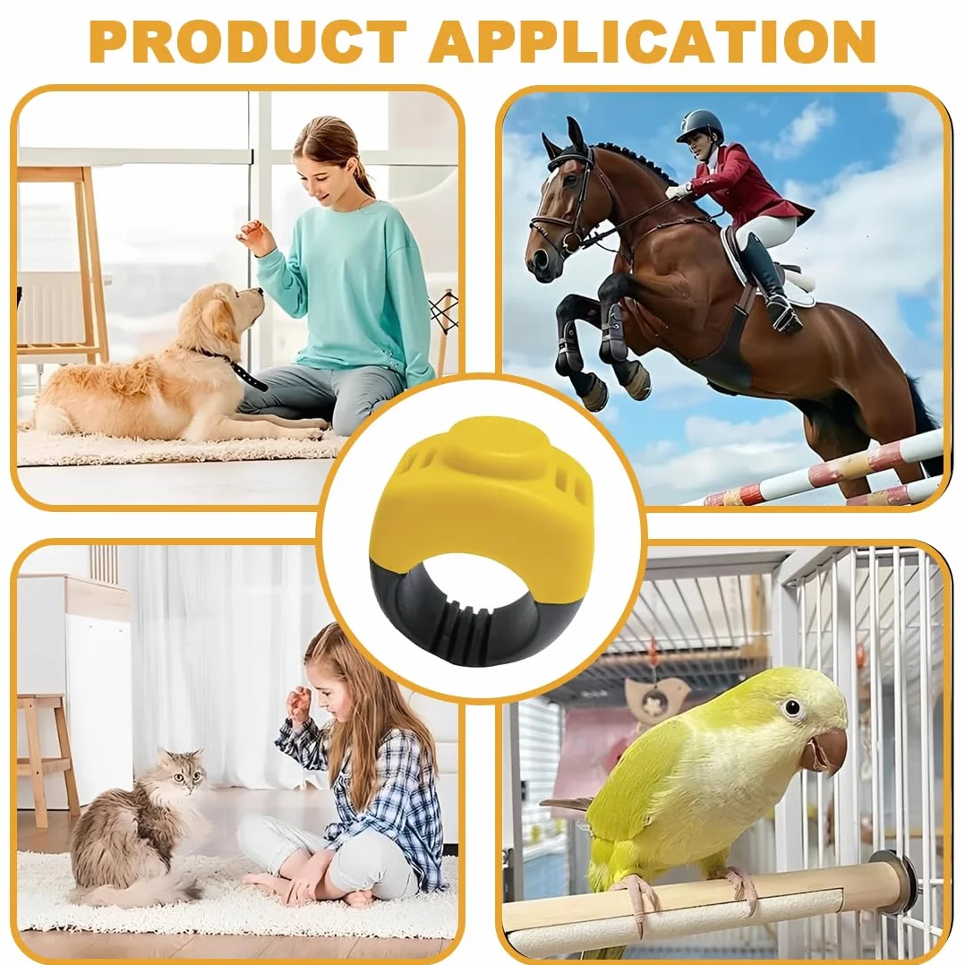 Clicker per Addestramento Cani e Gatti, con Anello per Dita, Accessorio per Addestramento Animali, Clicker Compatto per Cani, Gatti e Cavalli, Pratico e Portatile
