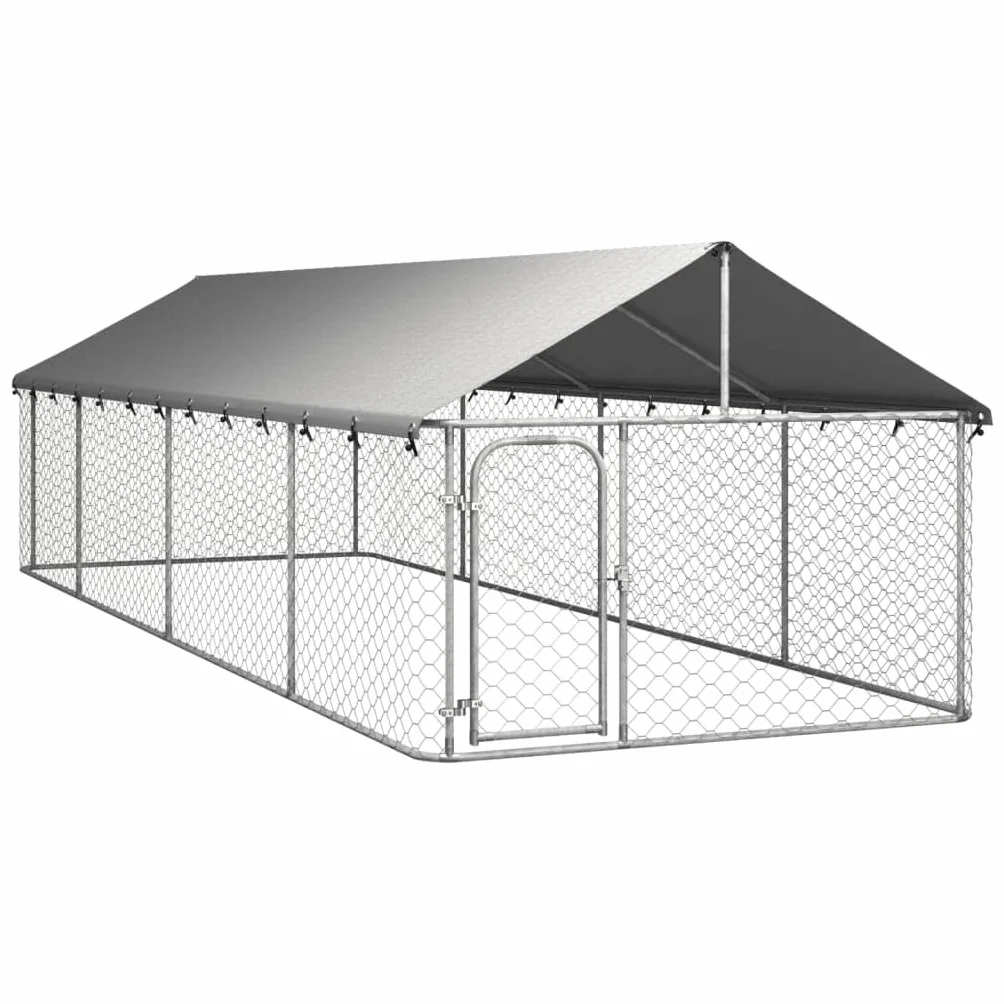 Willood Gabbia per Cani da Esterno con Tetto 600x200x150 cm
