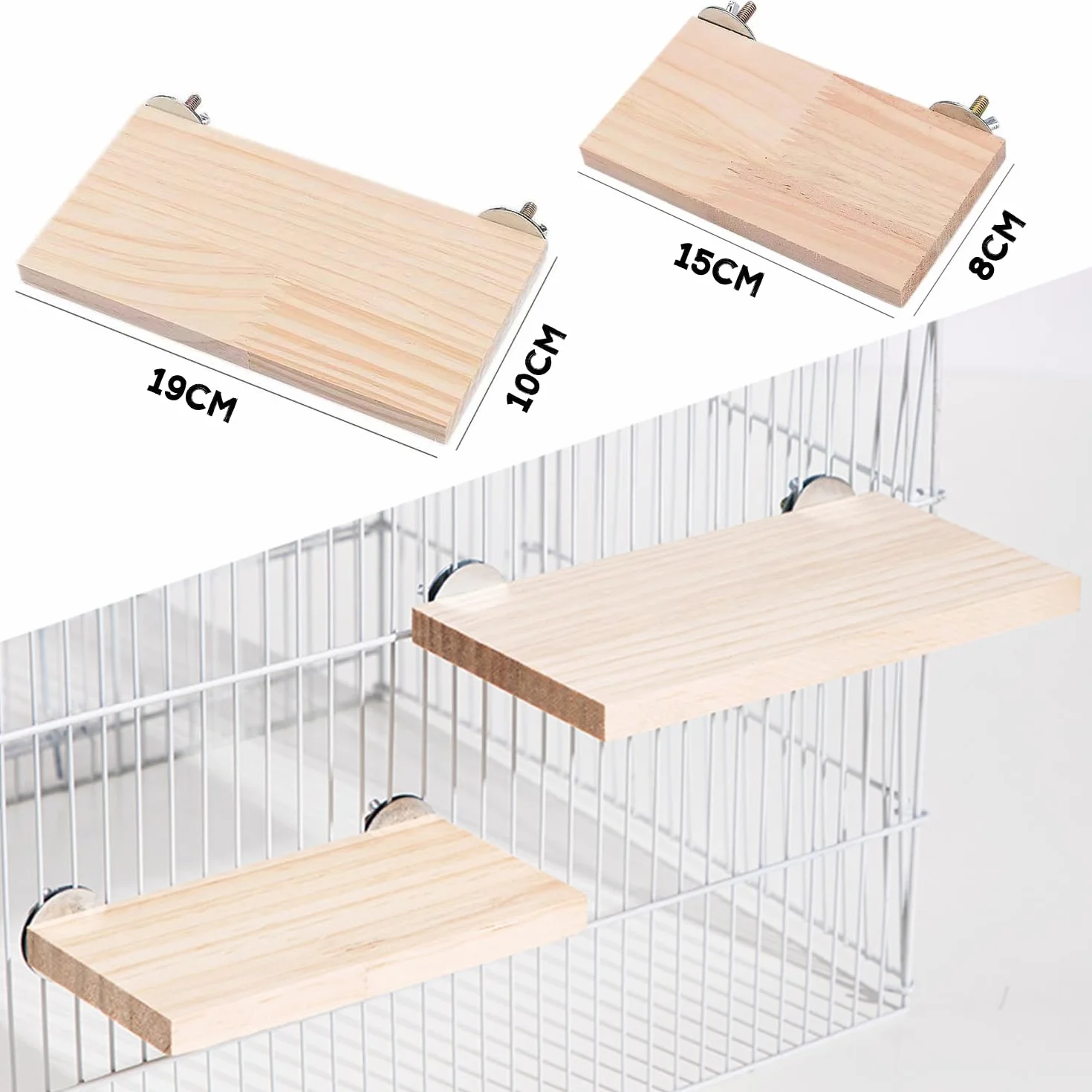 4 Pezzi Piattaformas per Posatoio per Uccelli Piattaforma della Gabbia per Criceti Pappagallo Piattaforma Quadrata per Pappagallo Criceto Scoiattolo Cockatiel Animali Domestici