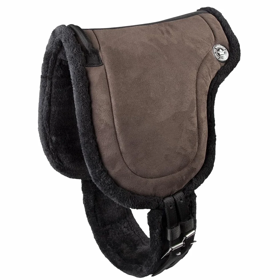 PFIFF 103004 Bareback Pad, Cuscino da Equitazione Senza Albero, in Finta Pelle Scamosciata e Pelliccia Sintetica, Cuscino per Sella, Colore Marrone
