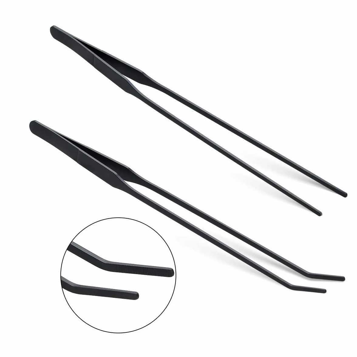Kit 5 in 1 per acquario con forbici dritte e curve, spatola substrato, pinzette dritte e curve, set di attrezzi per piante acquatiche in acciaio inox, con supporto e custodia