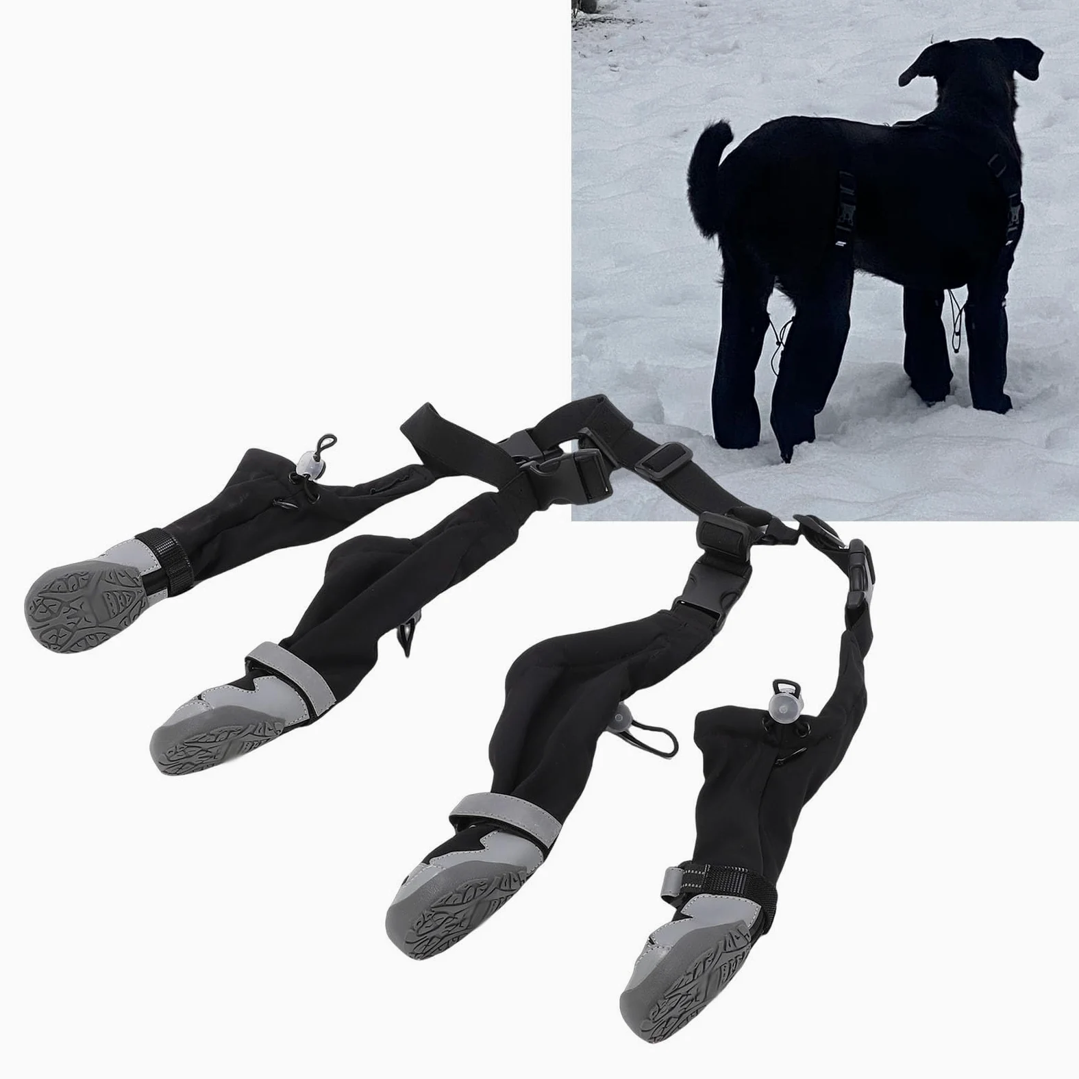 Yctze Calzari per Cani con Bretelle, Pantaloni Anti-sporco con Scarpe, Pantaloni con Bretelle Regolabili Impermeabili per Animali Domestici per Passeggiate All'aperto (2:S)