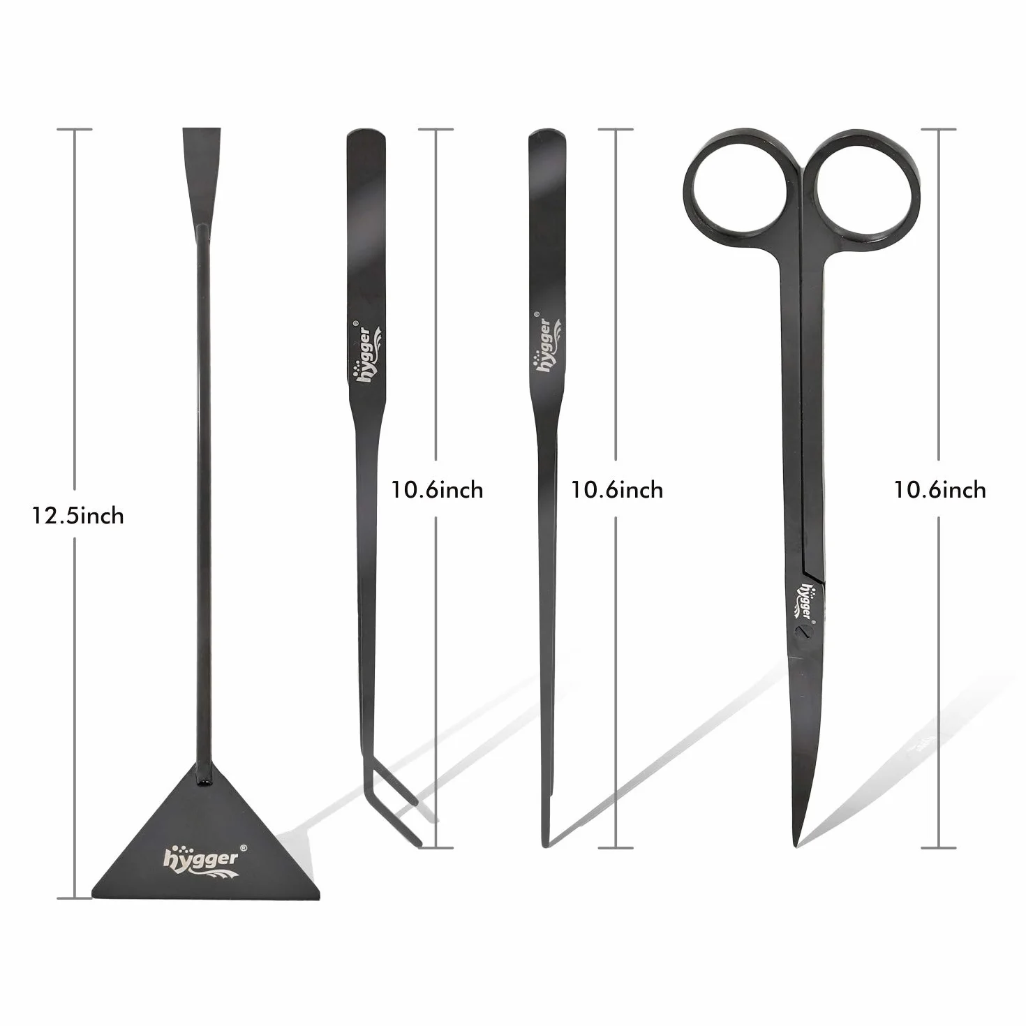 hygger Attrezzi Acquario Aquascaping Kit Acquatica Strumenti Set,4PCS Acqua Piante Pinzette Forbici Spatola Kit per l'acquario Landscaping e l'Acquario Pulizia