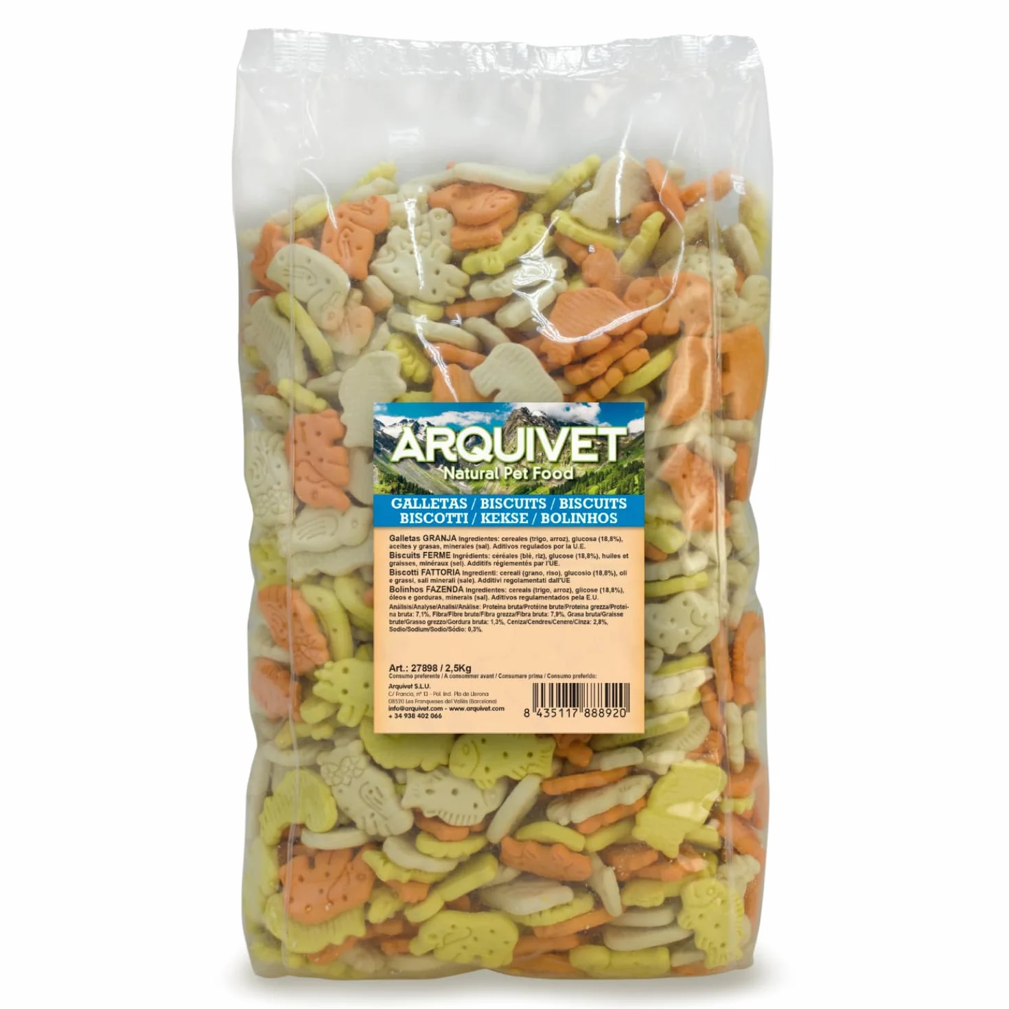 ARQUIVET Biscotti per cani "Fattoria" - 1 Kg - Snack per cani - Premi per cani