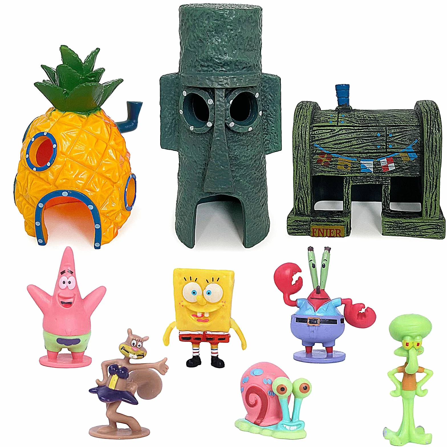 Ornamento per acquario a forma di ananas, decorazione subacquea in plastica