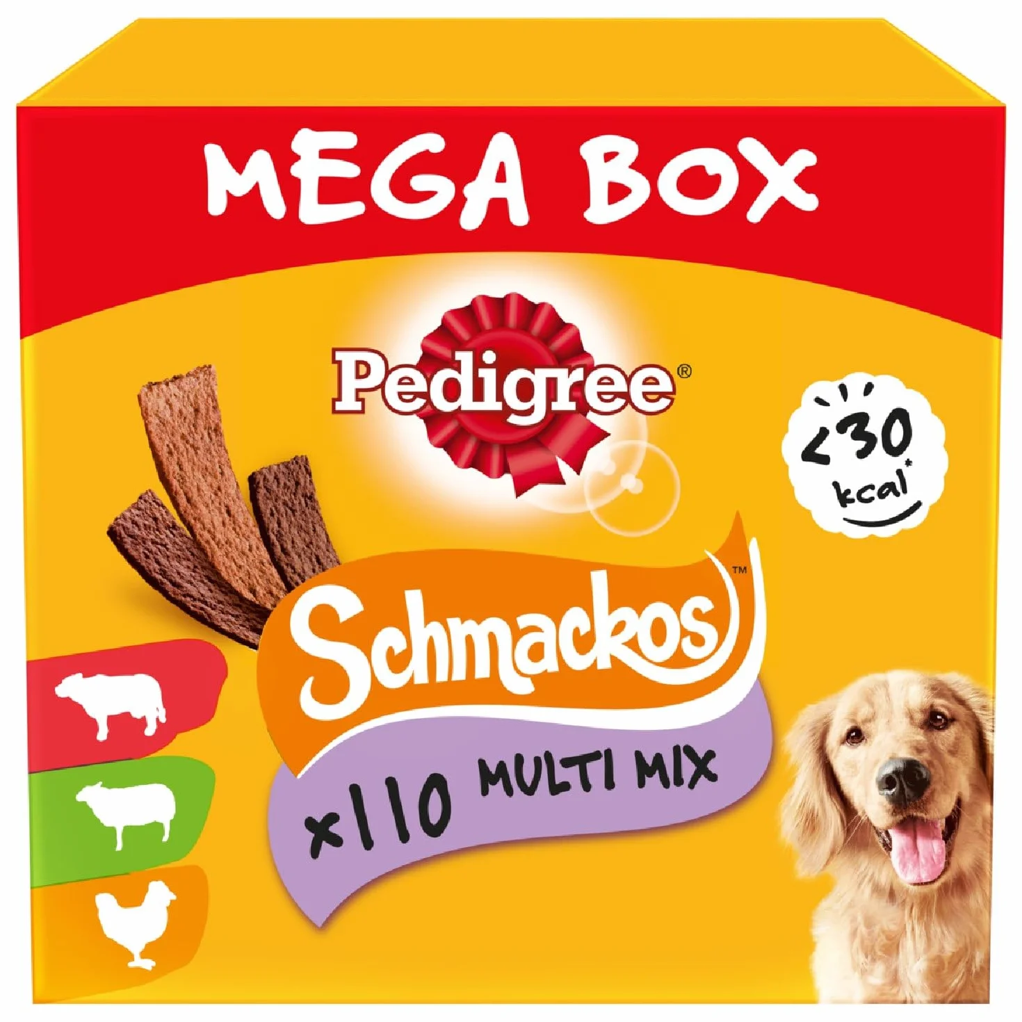 Pedigree Schmackos, Multipack snack per cani al gusto di manzo, agnello e pollame, 110 strisce, 790g in totale