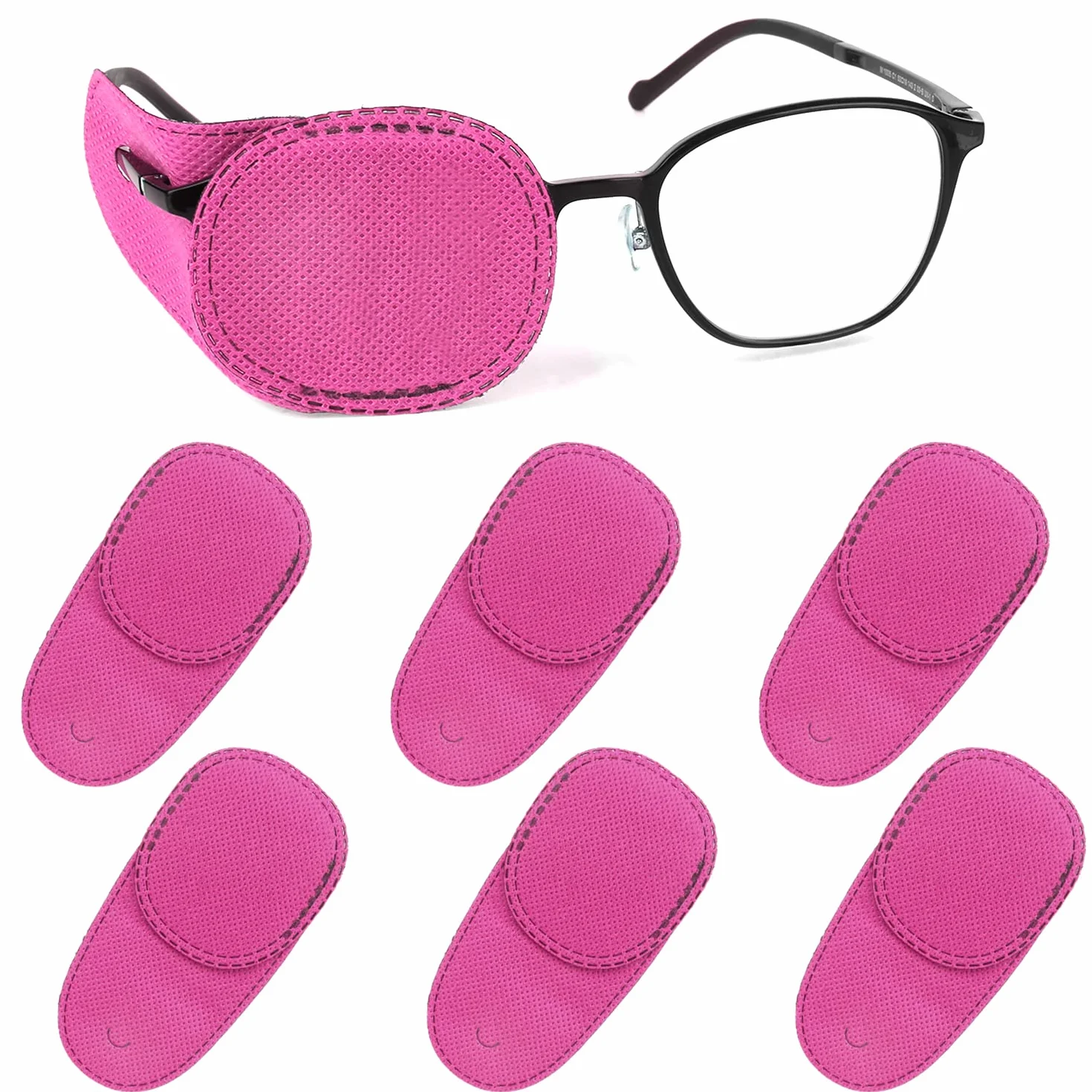 Bende per Occhiali Riutilizzabili non Tessute per Occhio pigro Ambliopia Strabismo Adulti Bambini 6 Pezzi Rosa