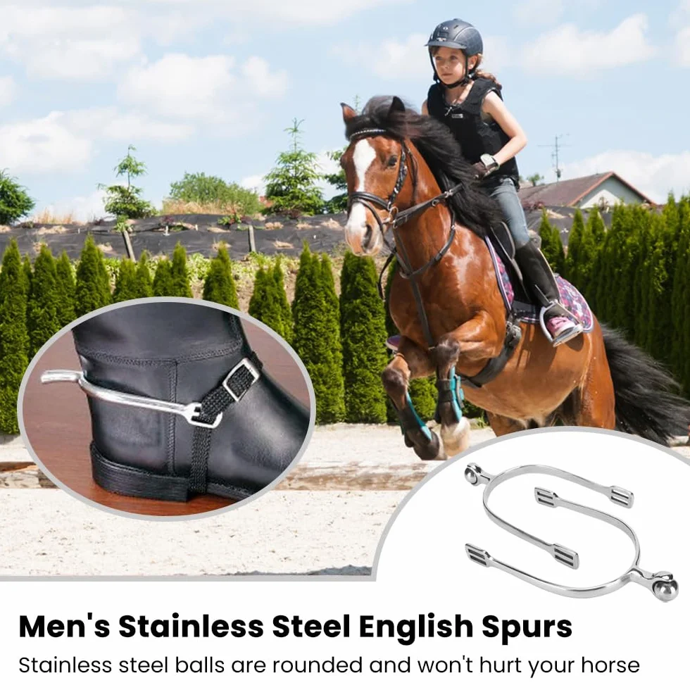 flexman Speroni da Equitazione 2 Pezzi, Speroni Cavallo Inglesi in Acciaio Inossidabile con Sfera a Rullo Stivali Equestre Amanti Dell'Equitazione Cavaliere per Stivali Equitazione, Uomini, Cavalieri