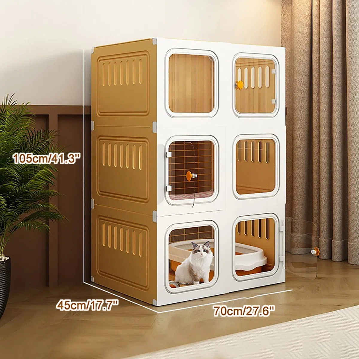 Gabbia per Gatti da Interno, Gabbie per Gatti, recinti per Gatti da Esterno, Gabbia per Piccoli Animali, mobiletto per Gatti Semi-Chiuso Staccabile, Grande Spazio per Esercizi Ideale per 2-3