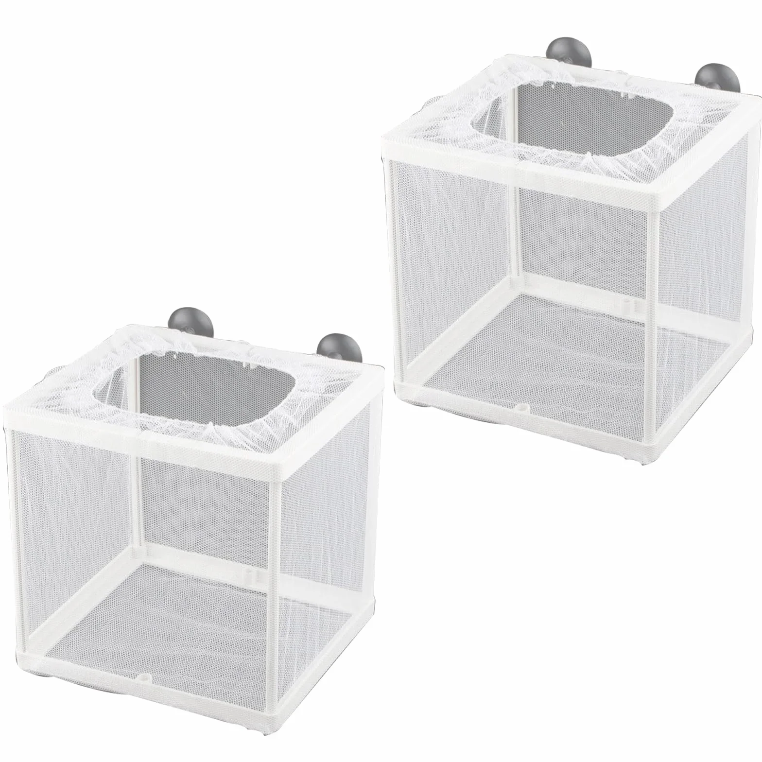 2Pz Sala Parto Acquario Plastica Nursery Acquario Rete di Allevatori per Acquari, Scatola di Allevamento di Isolamento per Pesci, Acquario Allevamento Incubatore con Ventosa,14,5cmx15,5cmx16cm