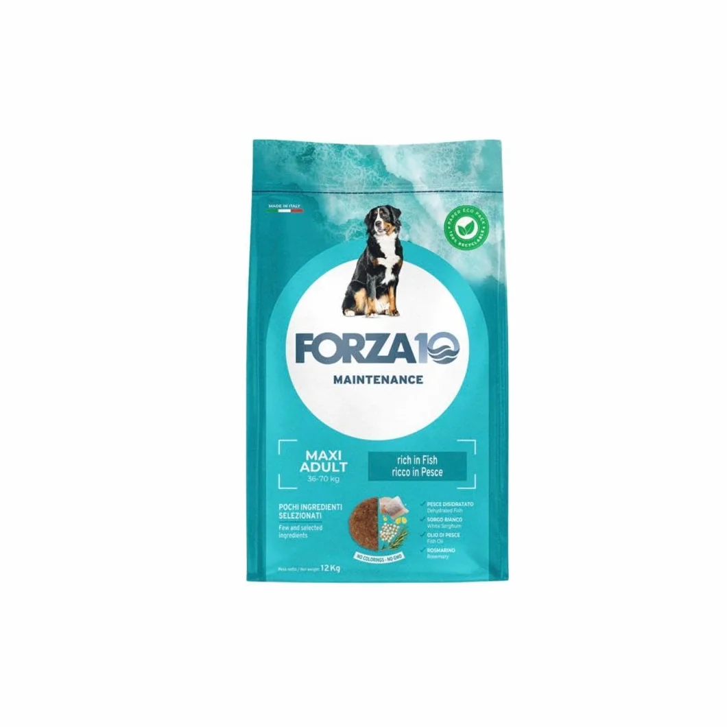 Forza 10 Cane Maxi Adult MONO gusto PESCE alimento completo monoproteico per cani adulti di taglia grande, confezione da 12kg.