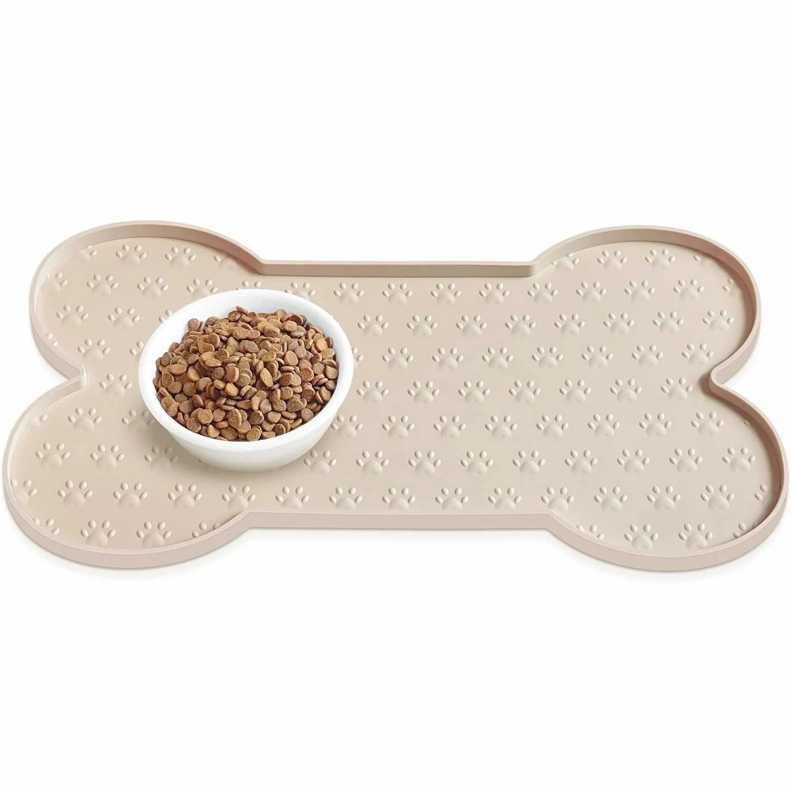 Tappetino per Cani e Gatti, Tappetino Antiscivolo in Silicone per Ciotola per Cani, Tappetino Impermeabile per Gatti con Bordo Rialzato per Cani e Gatti di Piccola e Media Taglia