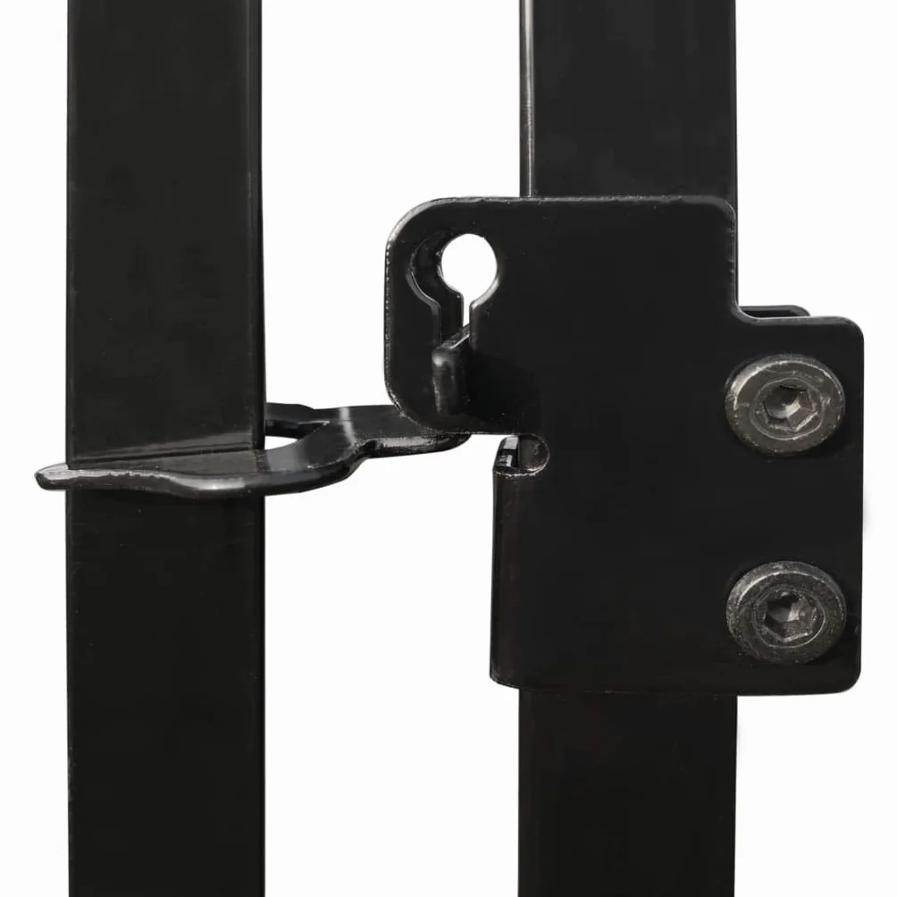 vidaXL Canile da Esterno con Tetto Robusta Sicura con Serratura Box Gabbia Protezione Recinzione per Cani 450x150x210 cm in Acciaio Zincato Nero