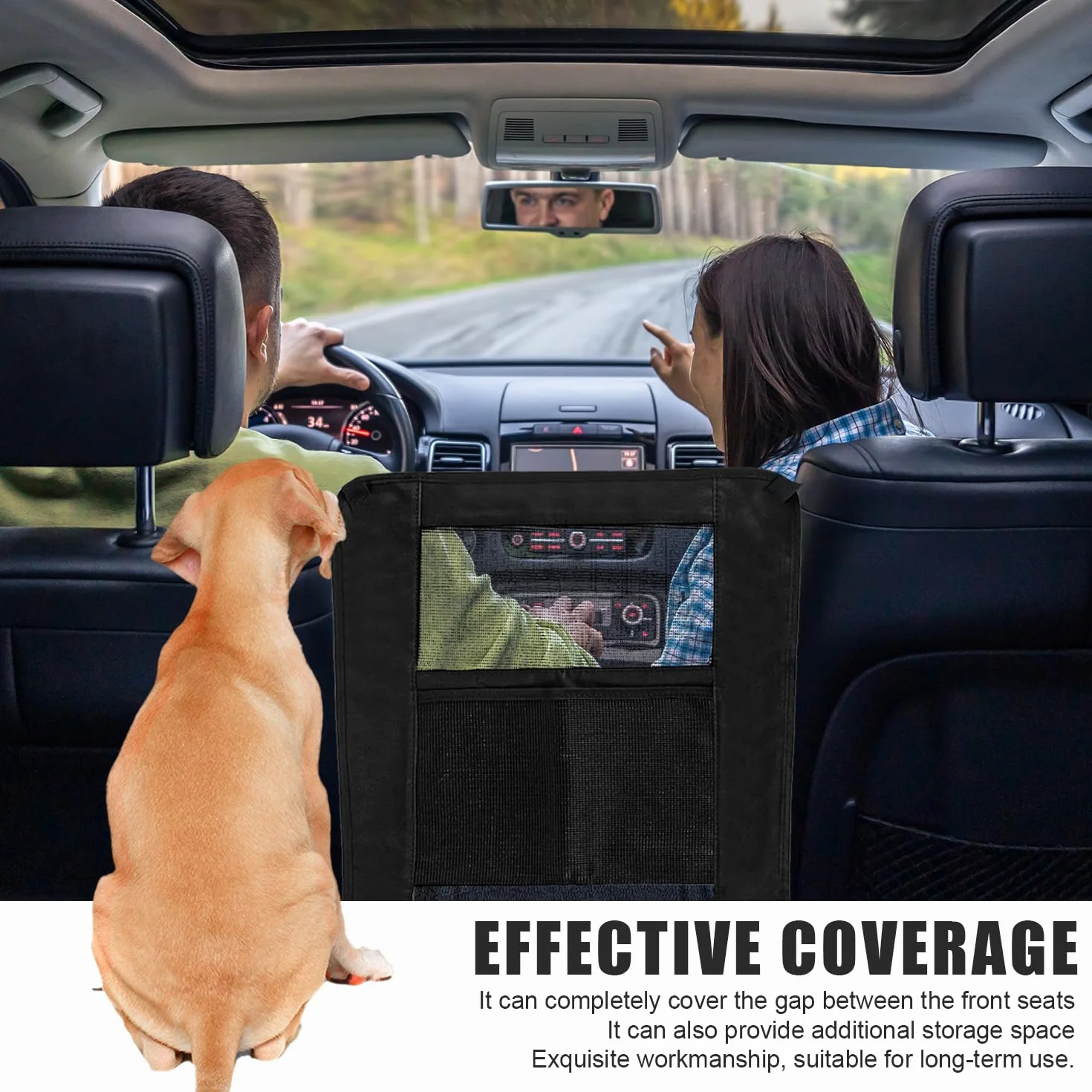 Rete Auto per Cani, Rete Divisoria Auto per Cani, Rete Portaoggetti Auto, Rete per Cani per Sedili Posteriori per Isolare Gli Animali Domestici, Sacca in Rete per Riporre Oggetti