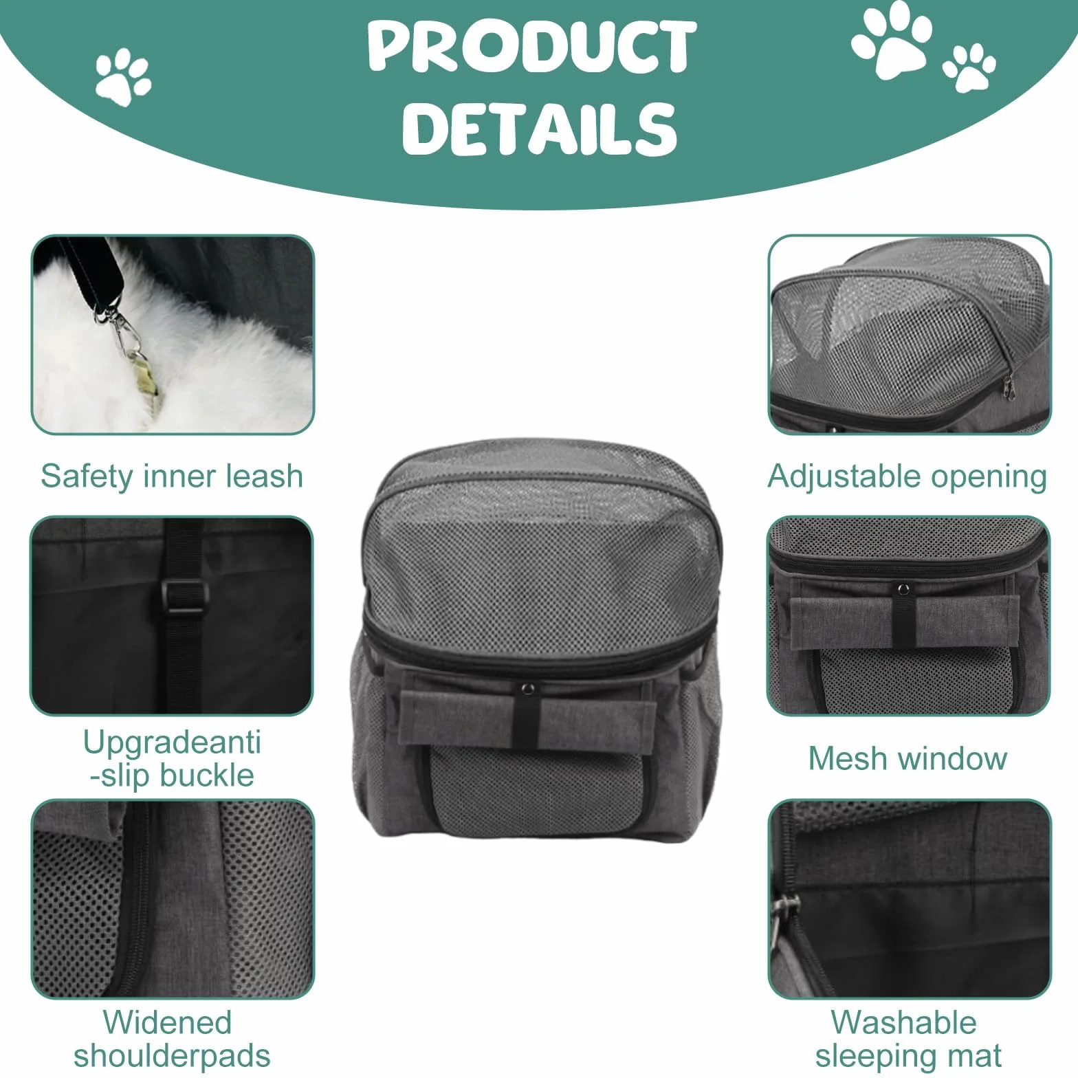 Cestino Bici anteriore, Cestino Bici Per Cani, Cestino Anteriore per Biciclettaper Animali, Anteriore per Bici Borsa a Mano con adattatore per manubrio, Pieghevole e Staccabile Cestino Multiuso